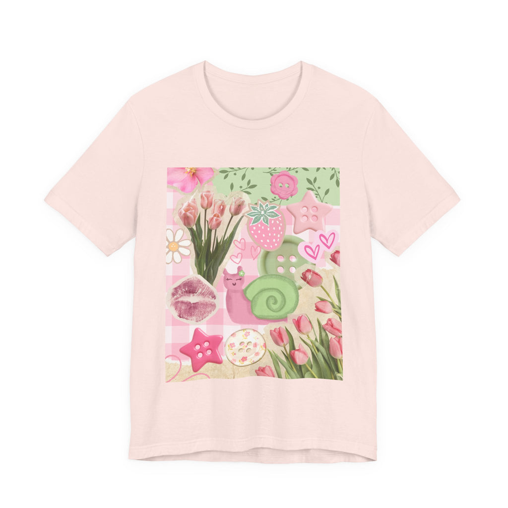Whimsical Pink Scrapbook Short Sleeve Tee