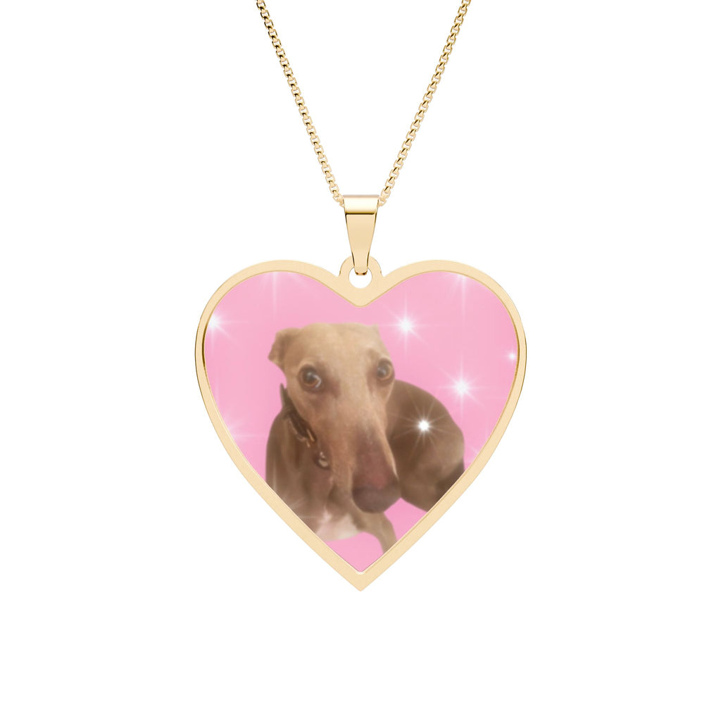 Whippet Dog Heart Photo Pendant