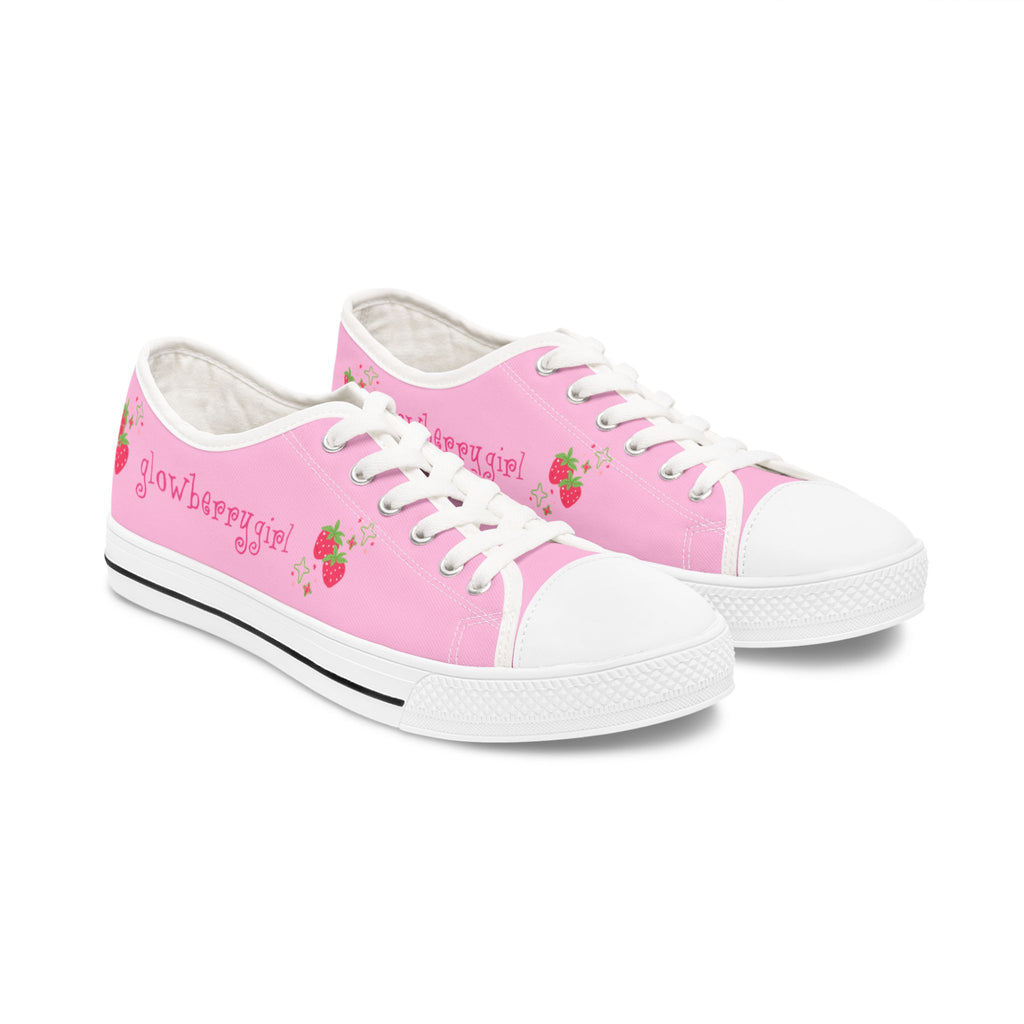 Pink Strawberry Women's Low Top Sneakers
