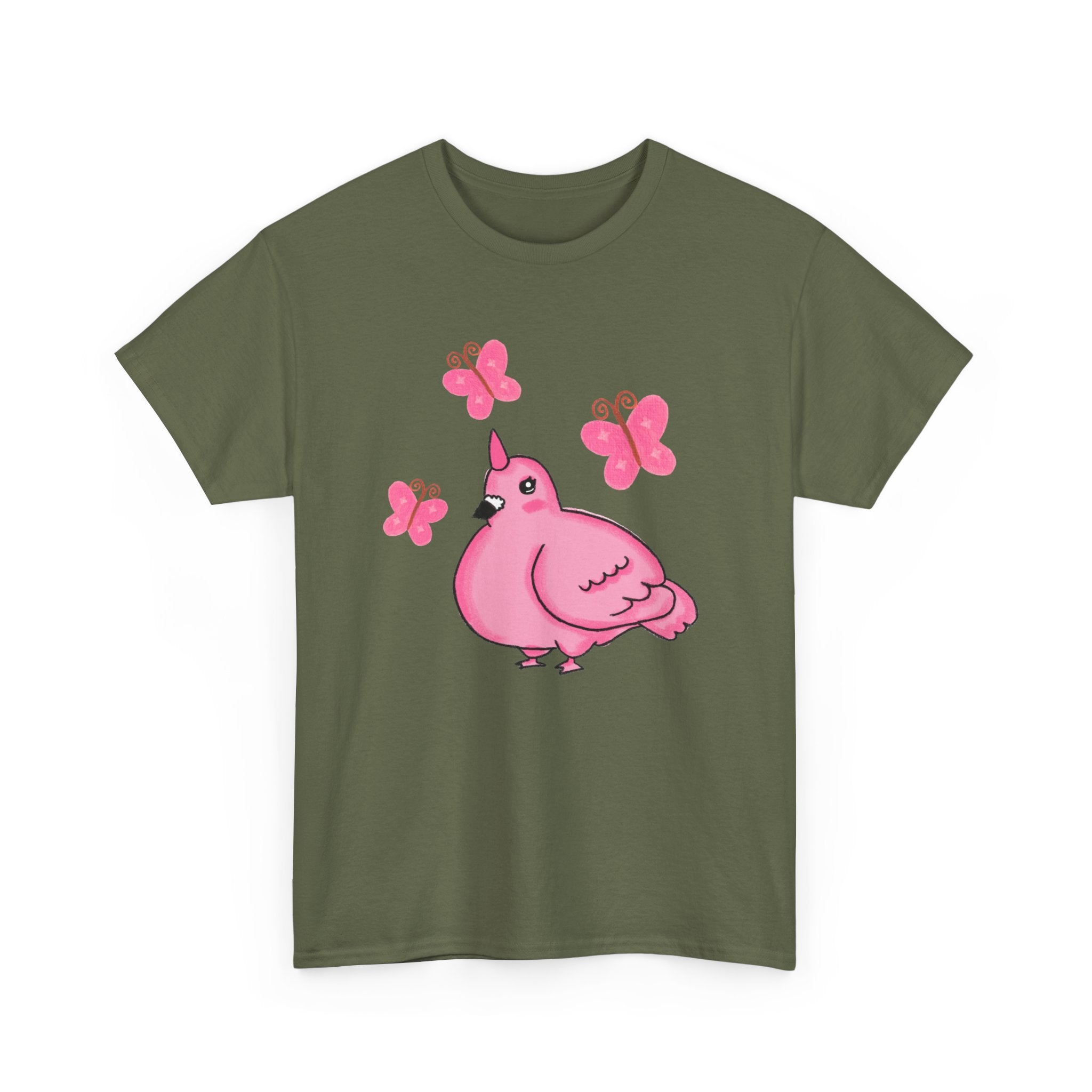 Pink Butterfly Unicorn Pigeon Shirt