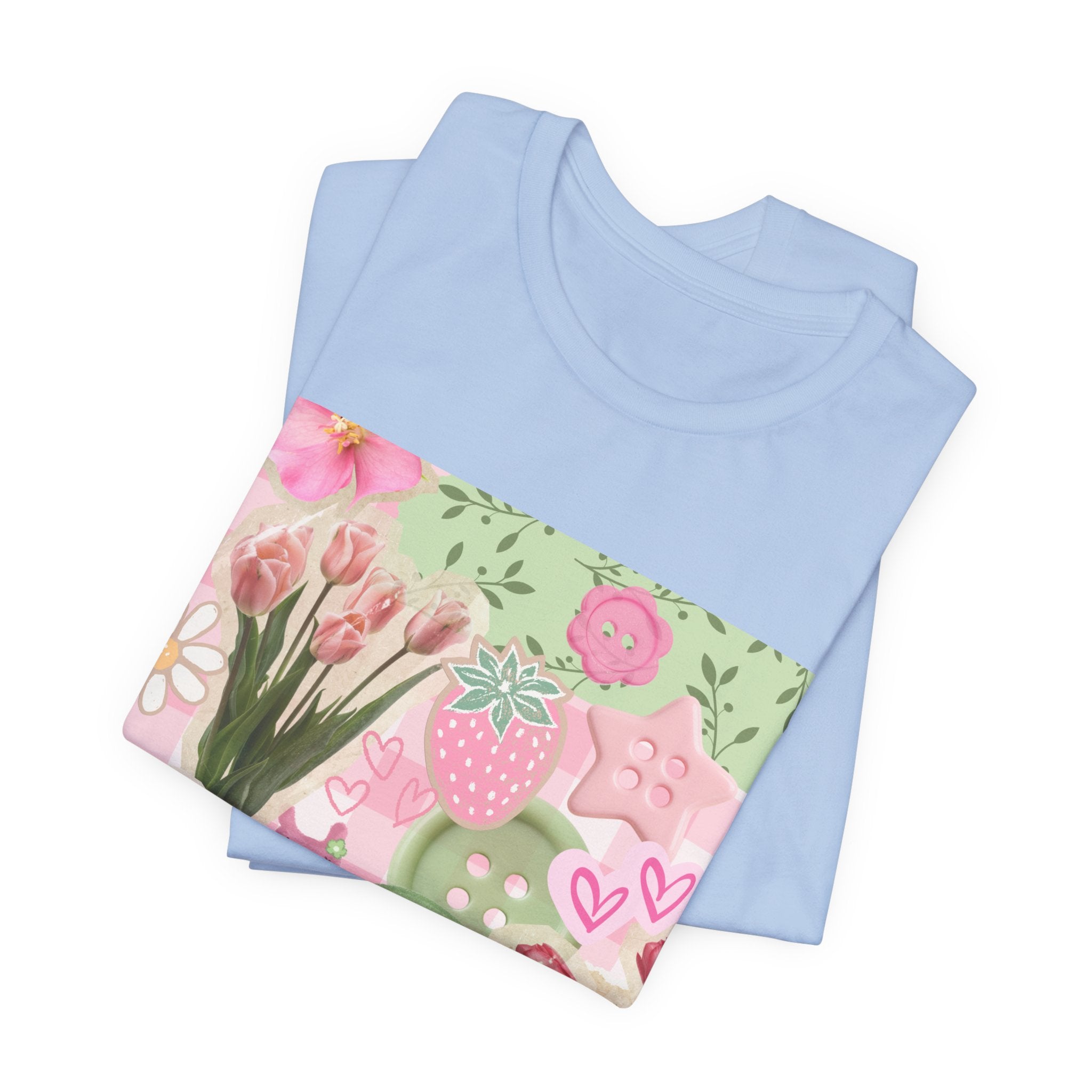Whimsical Pink Scrapbook Short Sleeve Tee