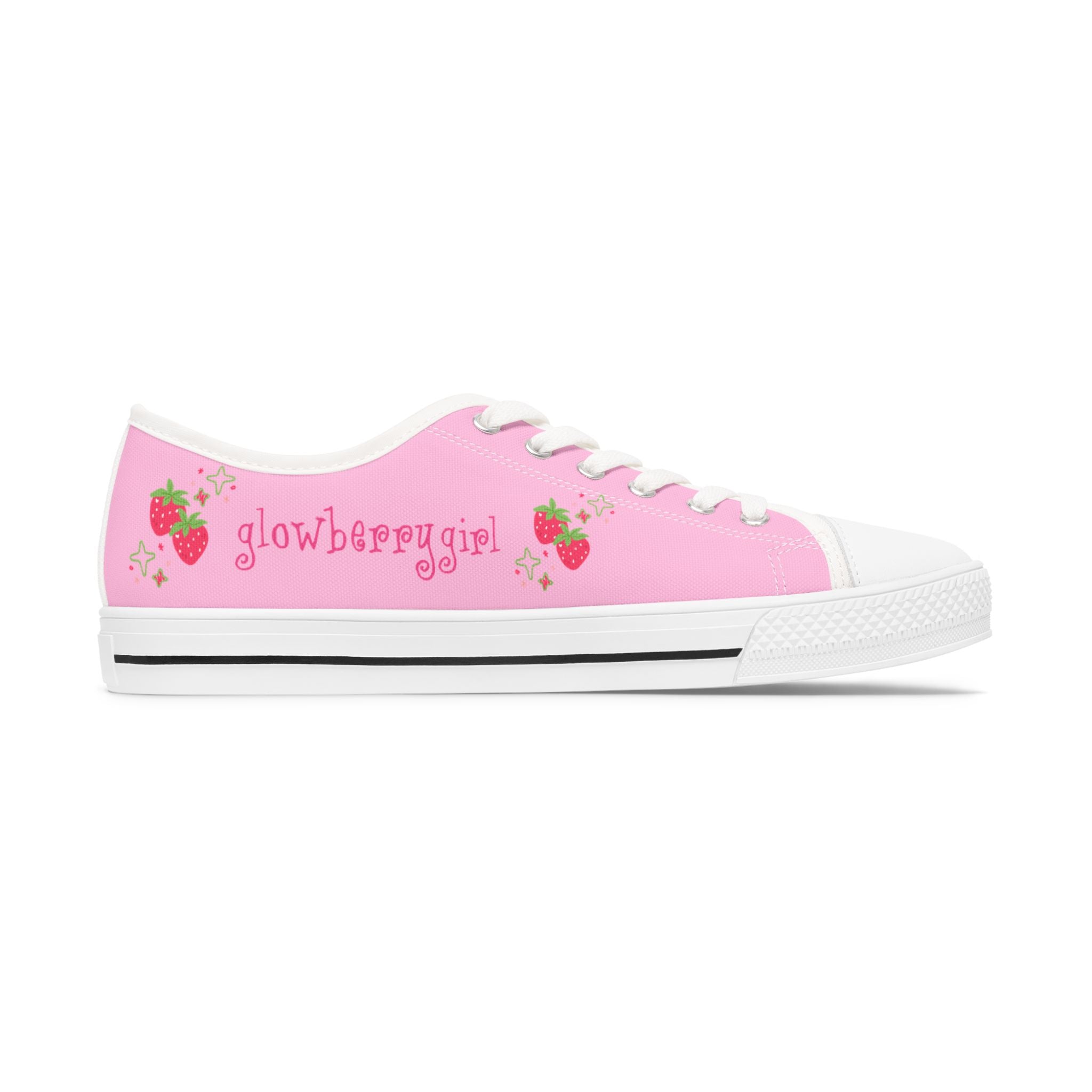 Pink Strawberry Women's Low Top Sneakers