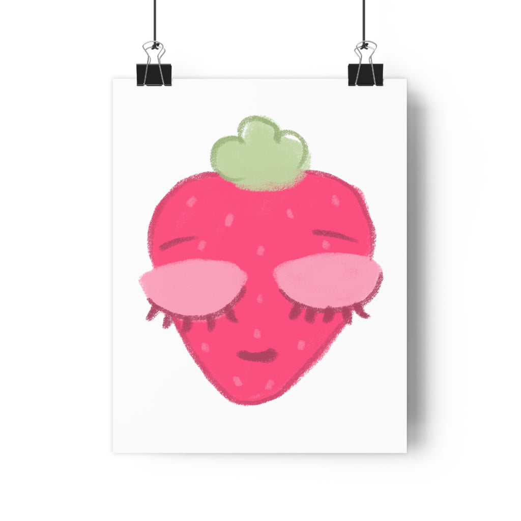 Strawberry Lashes Paper Poster