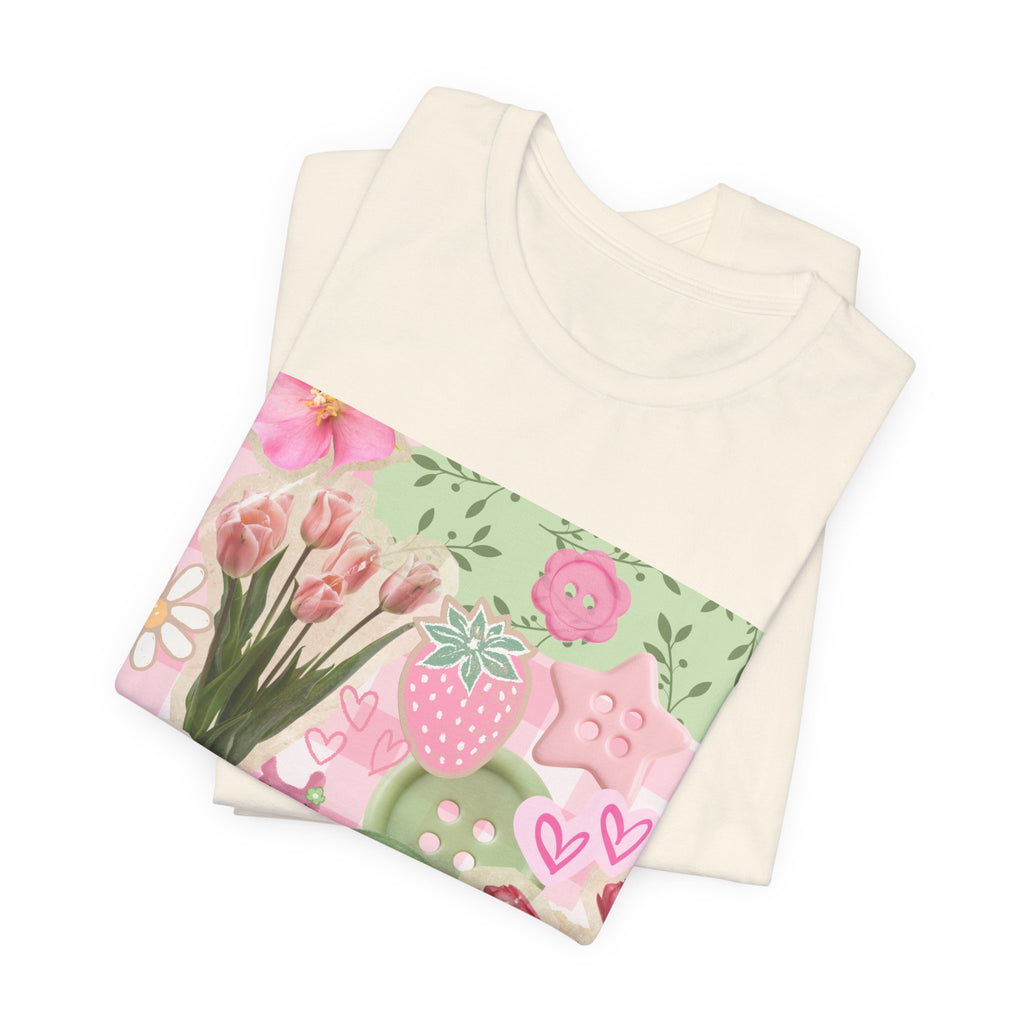 Whimsical Pink Scrapbook Short Sleeve Tee