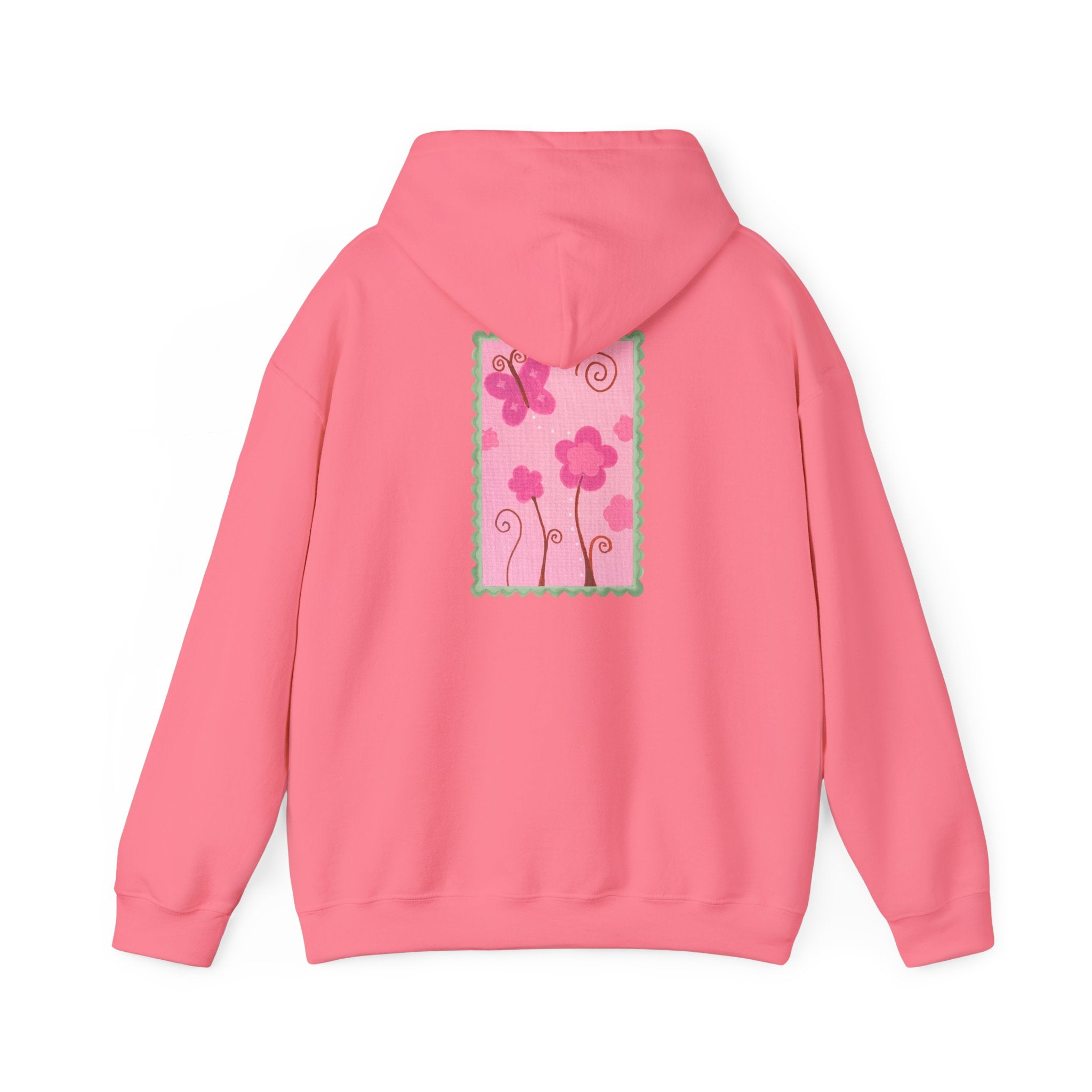 Pink whimsical flower hoodie
