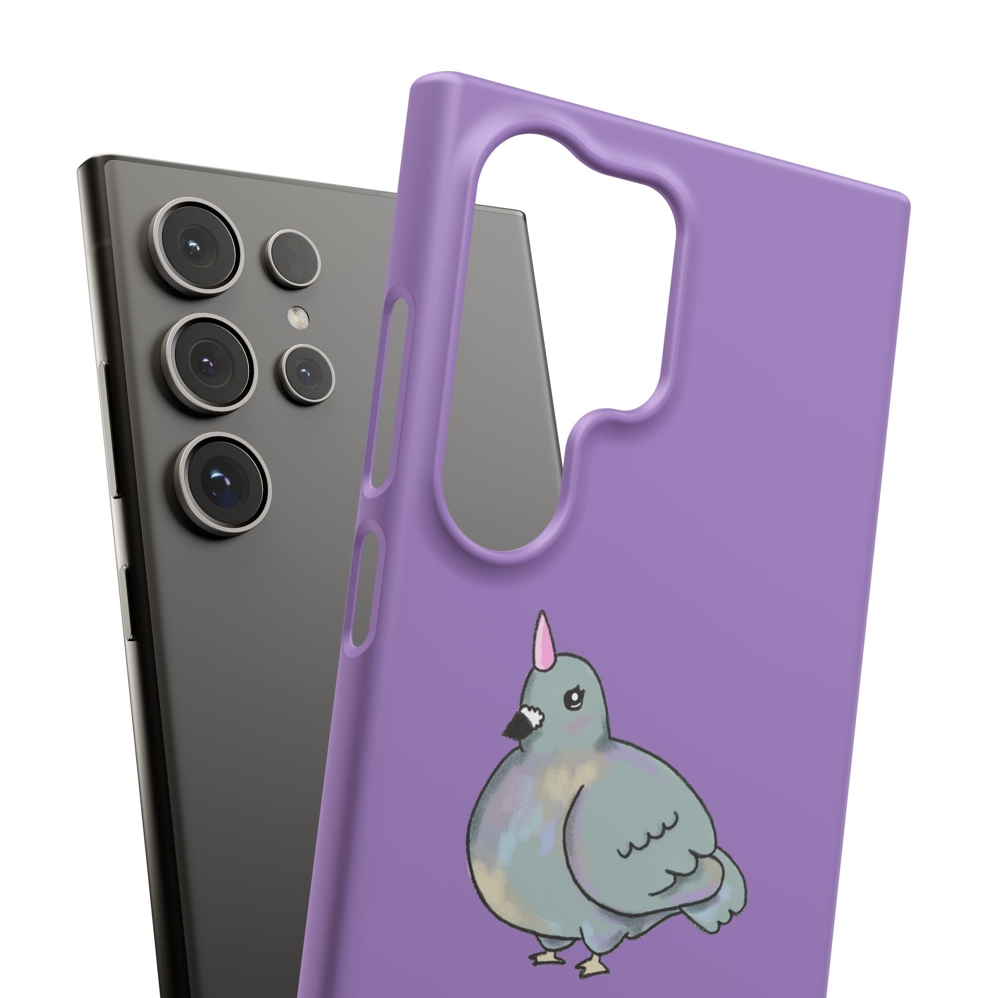 Purple Unicorn Pigeon Snap Phone Case