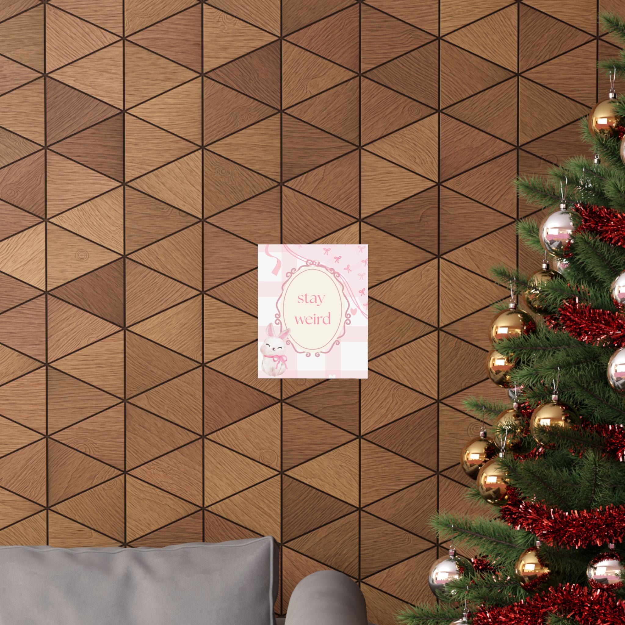 Stay Weird Pink Bunny Poster