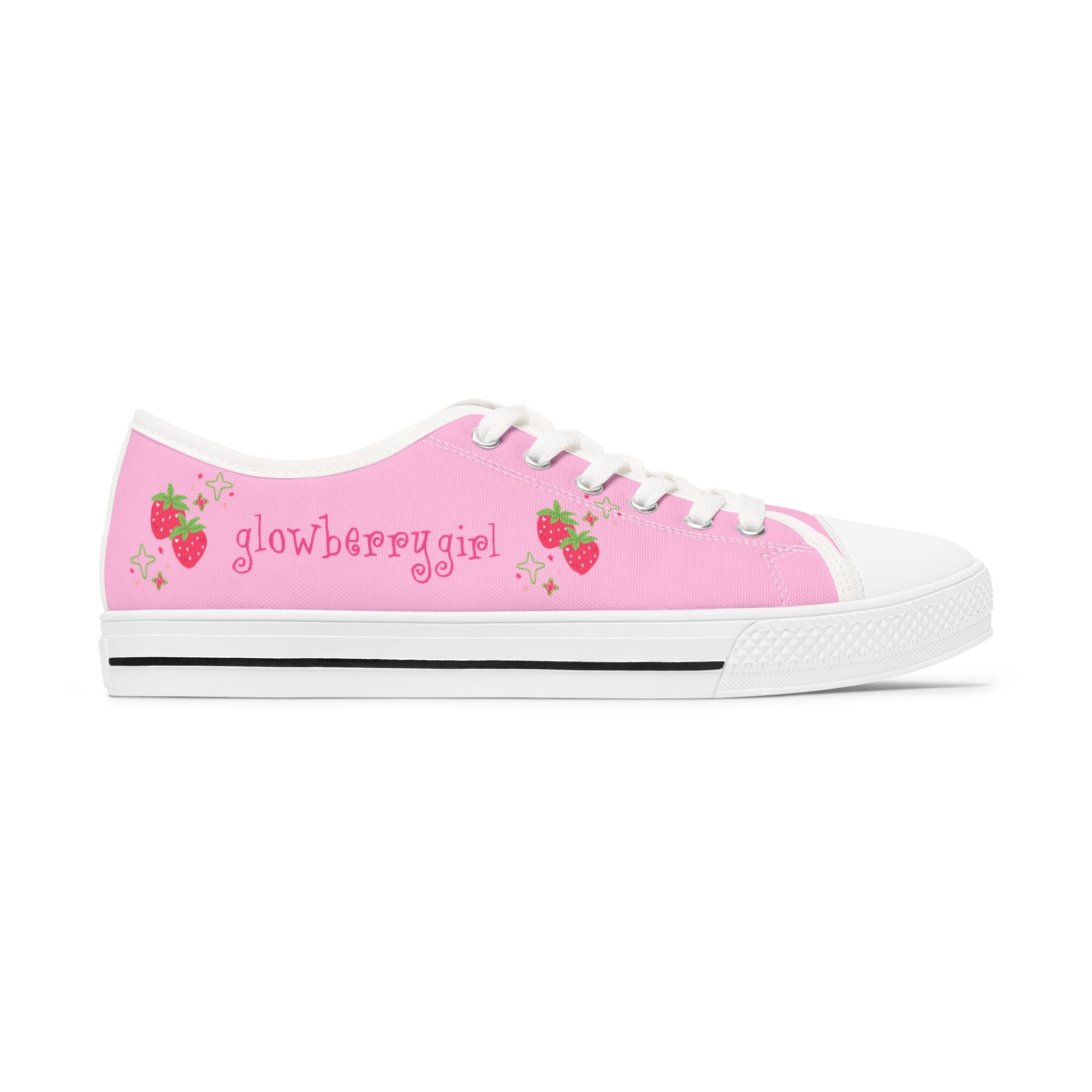 Pink Strawberry Women's Low Top Sneakers