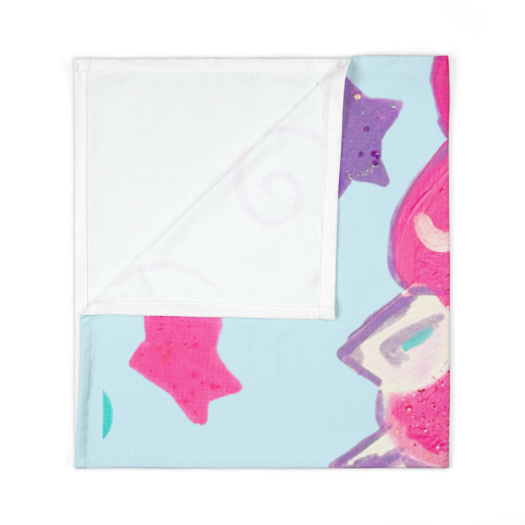 Unicorn Stars Baby Swaddle Blanket - Pink & Aqua Newborn Wrap