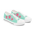 Mint Teal Canvas Shoes with Pink Butterflies