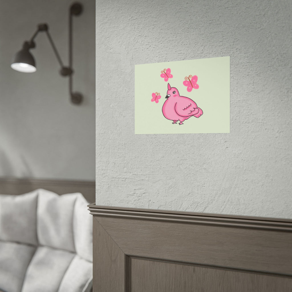 Unicorn Pigeon Butterfly Rolled Poster