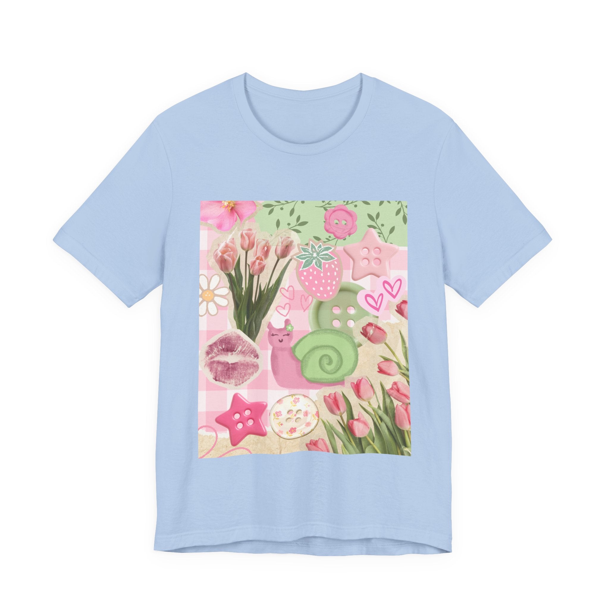 Whimsical Pink Scrapbook Short Sleeve Tee