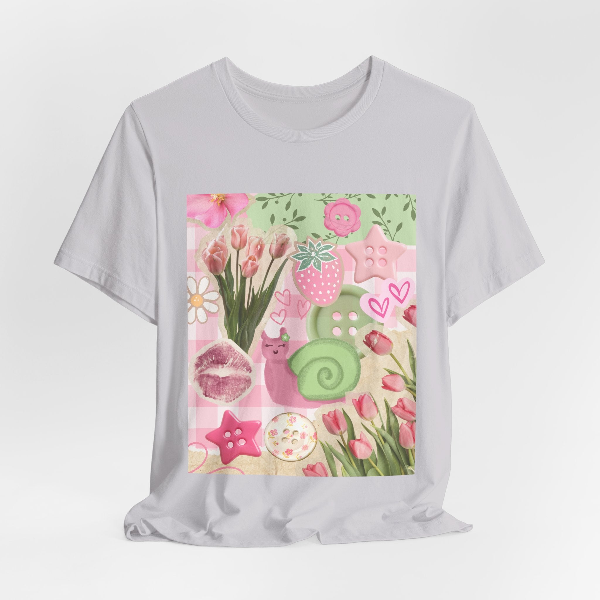 Whimsical Pink Scrapbook Short Sleeve Tee