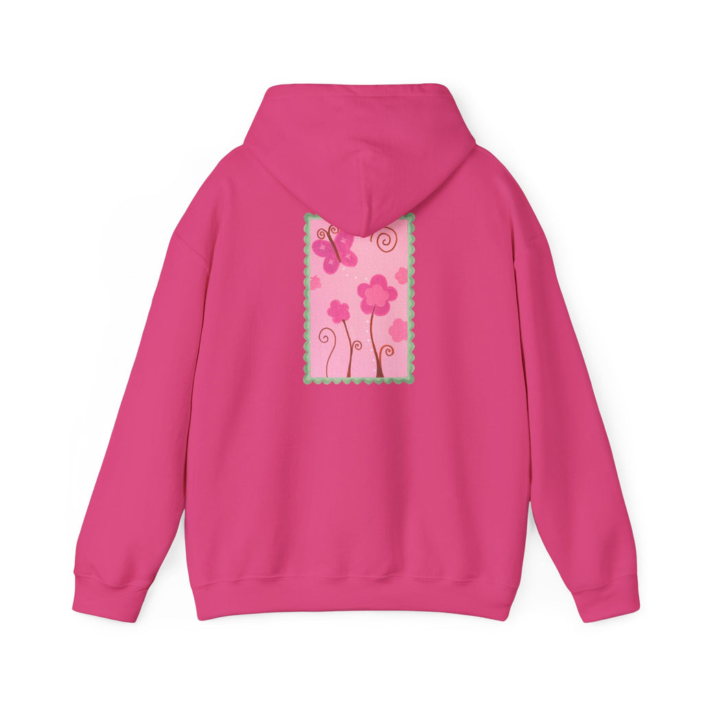 Pink whimsical flower hoodie