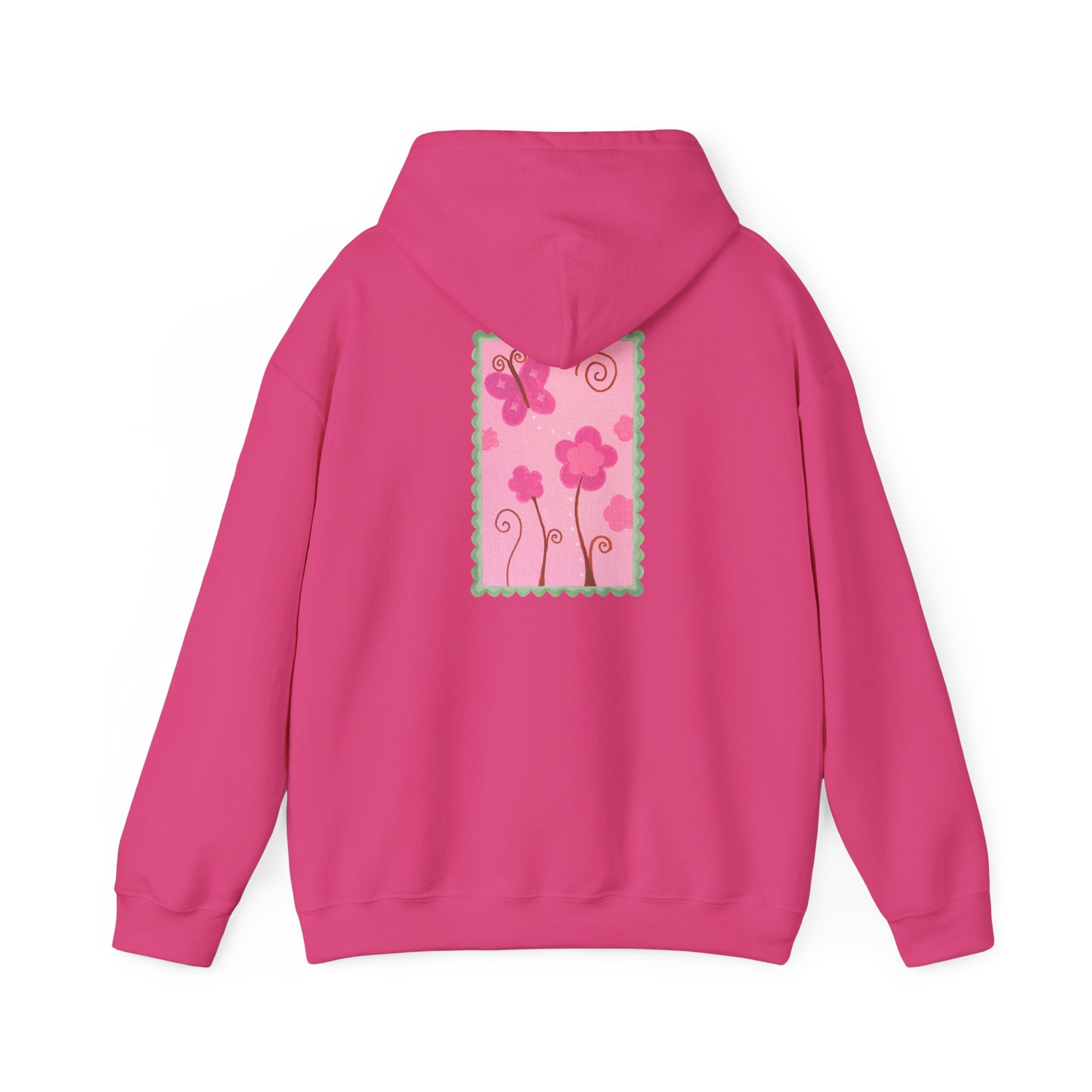 Pink whimsical flower hoodie