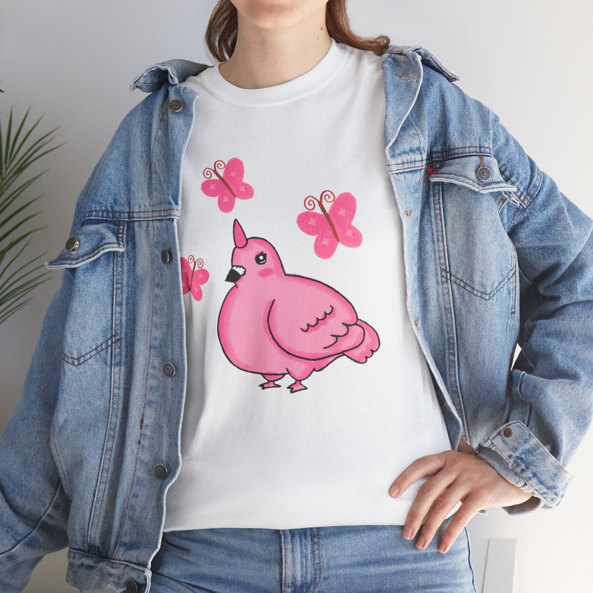 Pink Butterfly Unicorn Pigeon Shirt