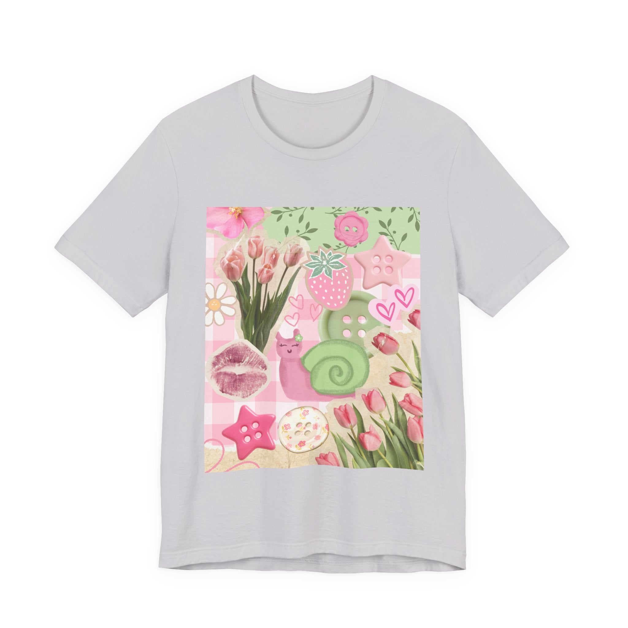 Whimsical Pink Scrapbook Short Sleeve Tee