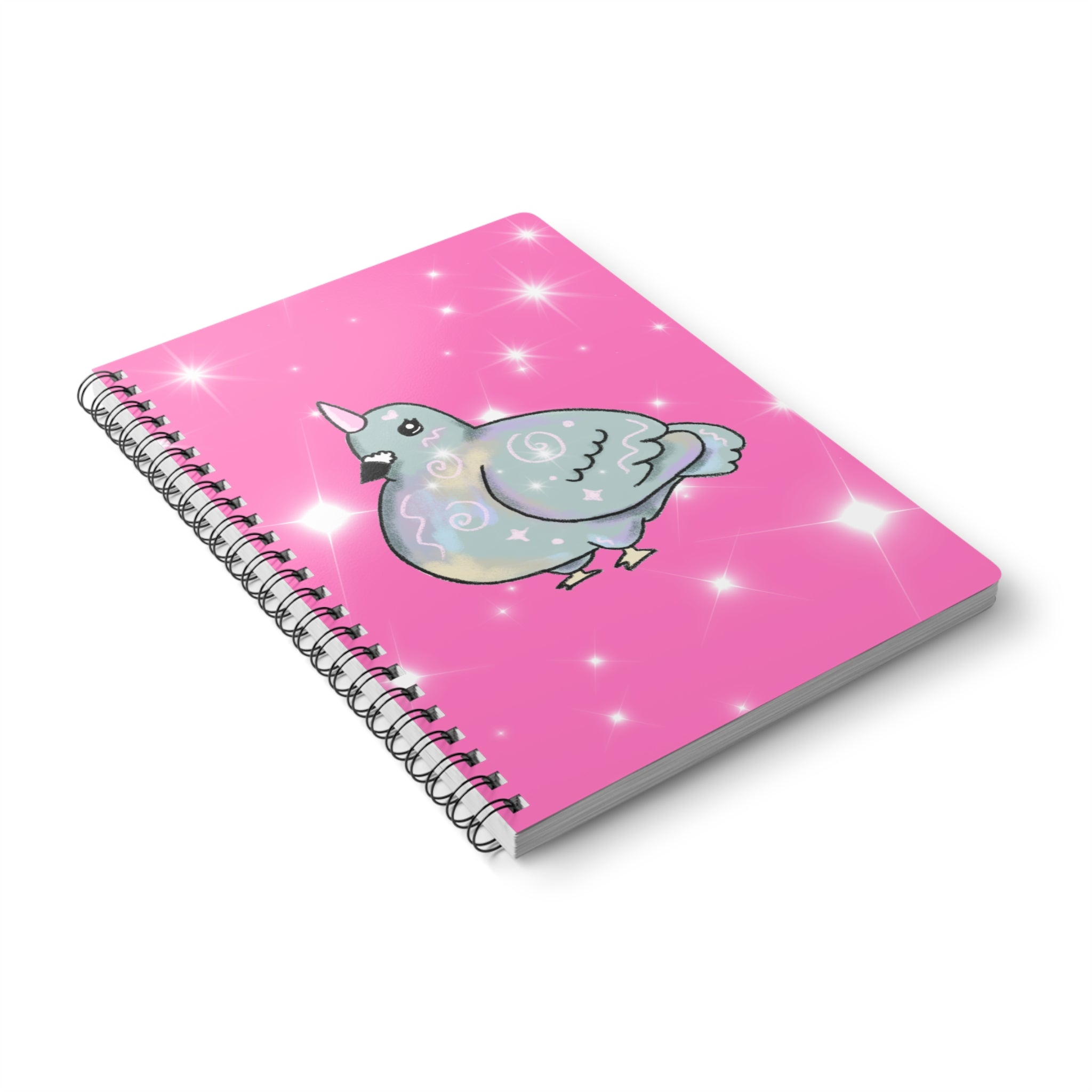 Sparkle Unicorn Pigeon A5 Spiral Notebook