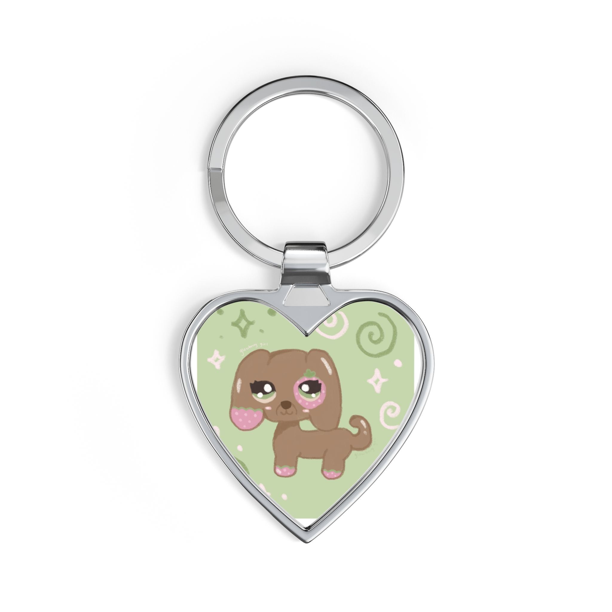 Cute Puppy Heart Keychain