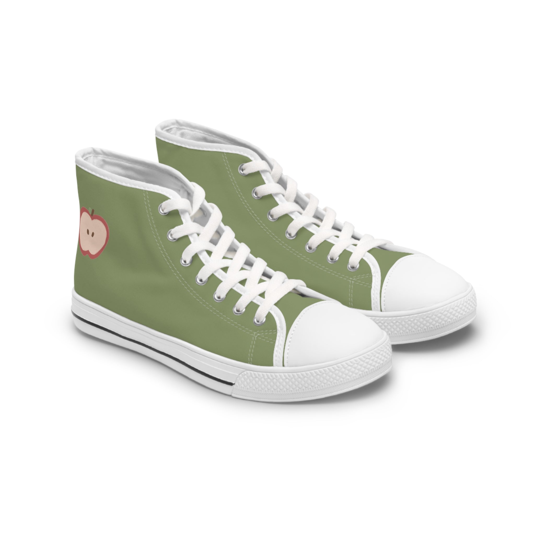 Olive Green Apple High-Top Sneakers (Women's Trainers)