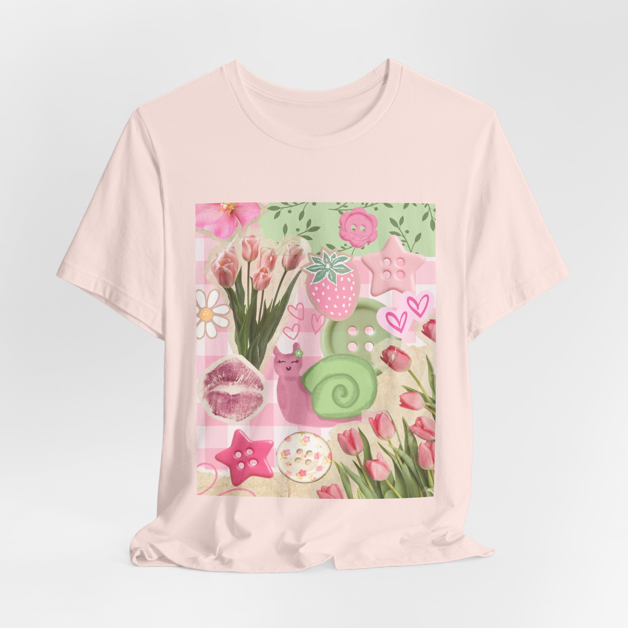 Whimsical Pink Scrapbook Short Sleeve Tee