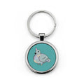 Unicorn Pigeon Round Stainless Steel Keychain