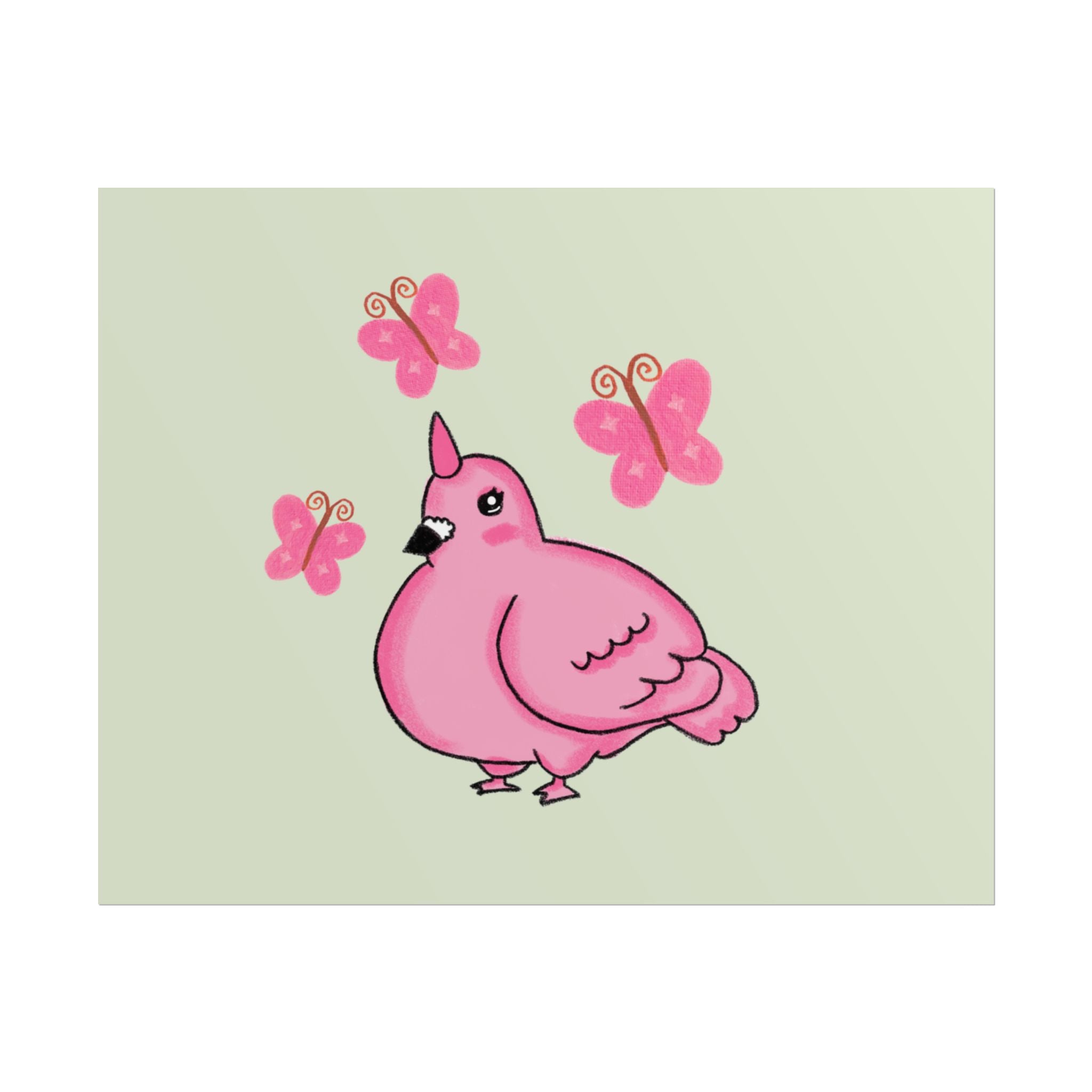 Unicorn Pigeon Butterfly Rolled Poster