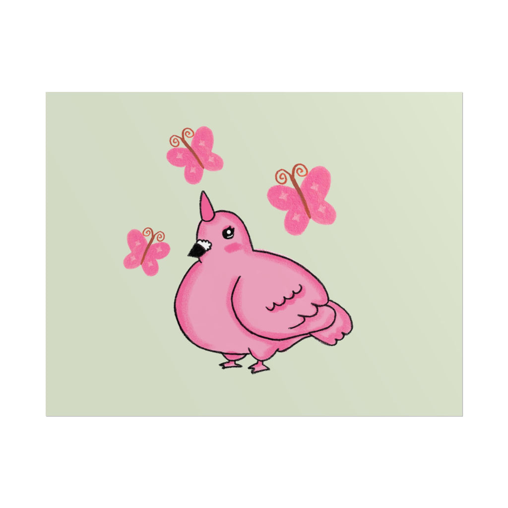 Unicorn Pigeon Butterfly Rolled Poster