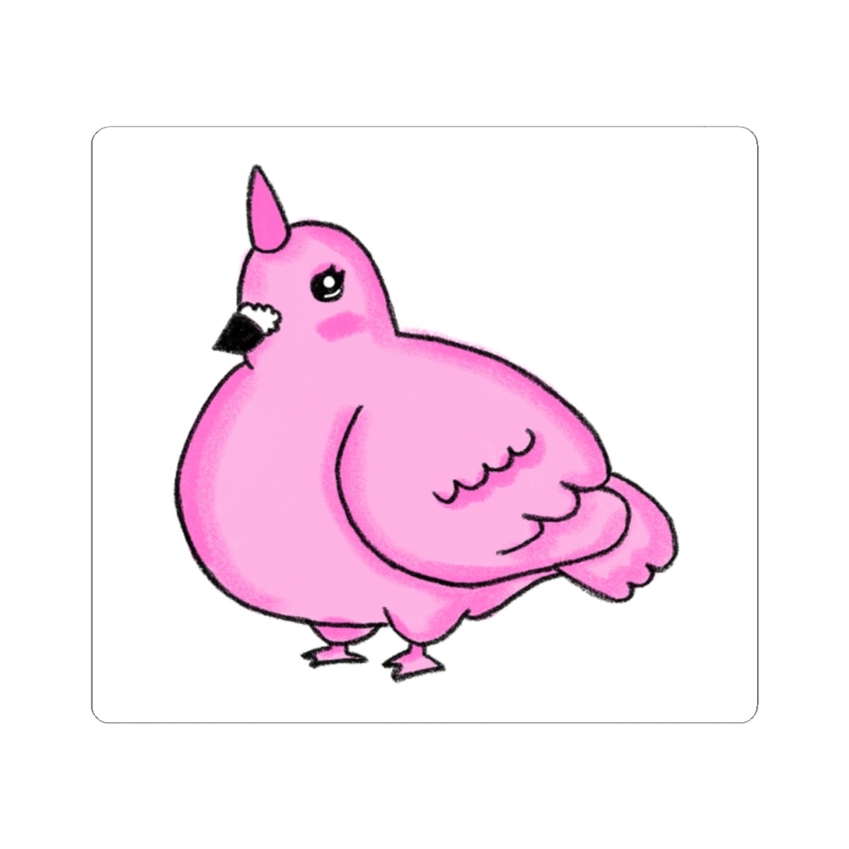 Pink Unicorn Pigeon Kiss-Cut Sticker