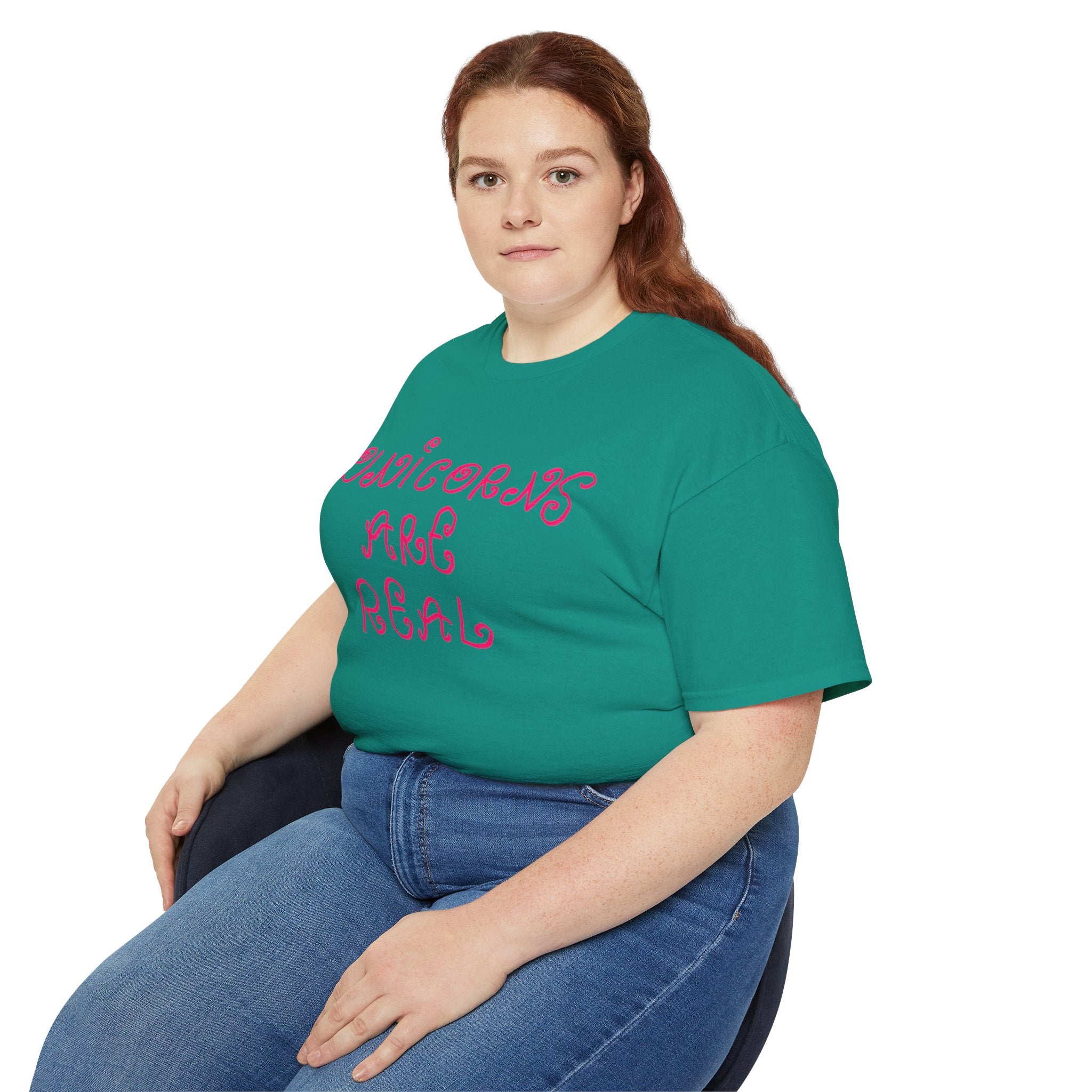 Unicorns Are Real Tee - Pink Retro Script Graphic T-Shirt