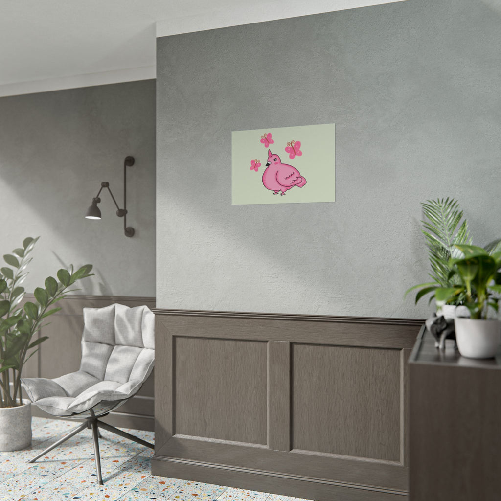 Unicorn Pigeon Butterfly Rolled Poster