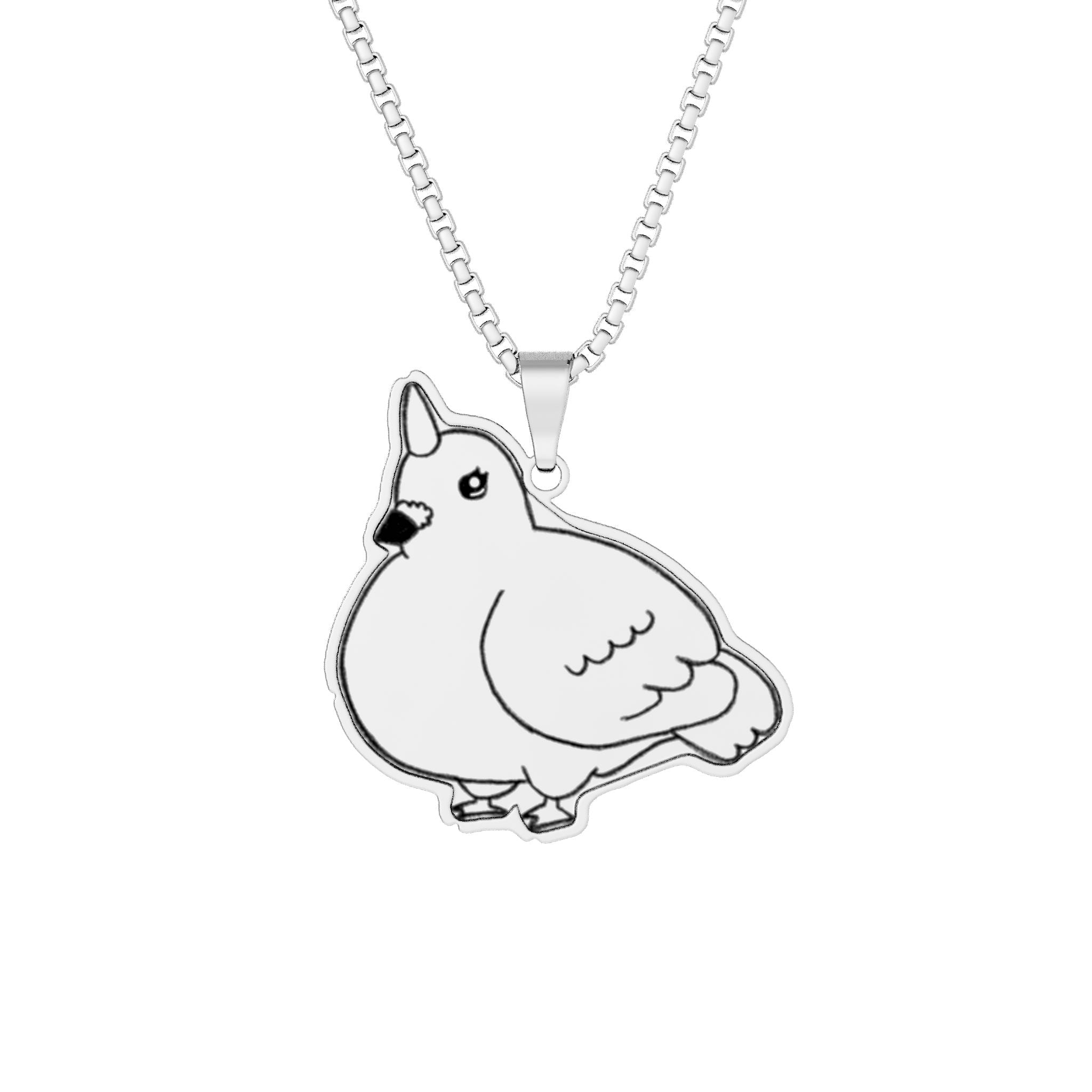 Unicorn Pigeon Photo Pendant Necklace