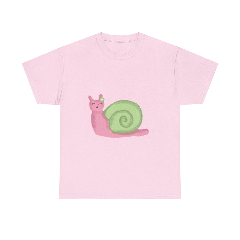 Pink and Green Snail Cotton Tee
