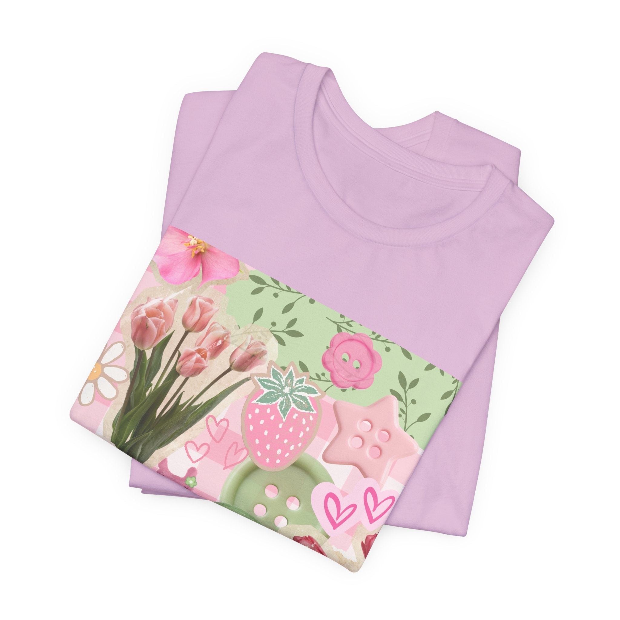 Whimsical Pink Scrapbook Short Sleeve Tee