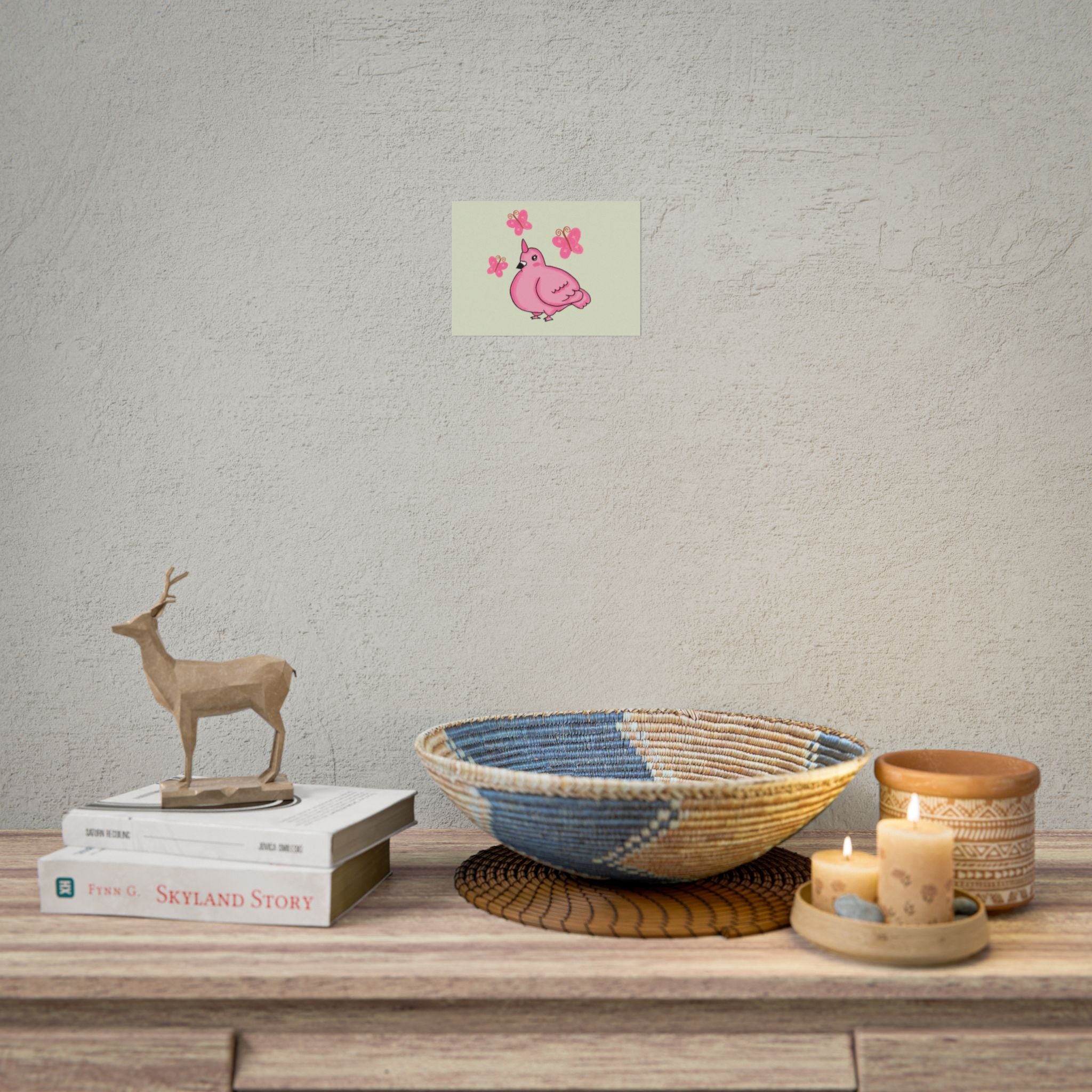 Unicorn Pigeon Butterfly Rolled Poster