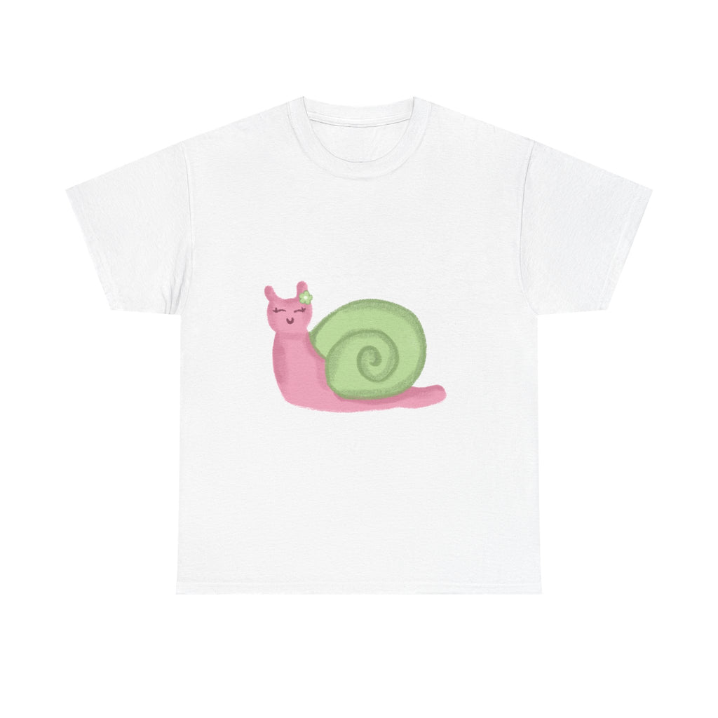Pink and Green Snail Cotton Tee