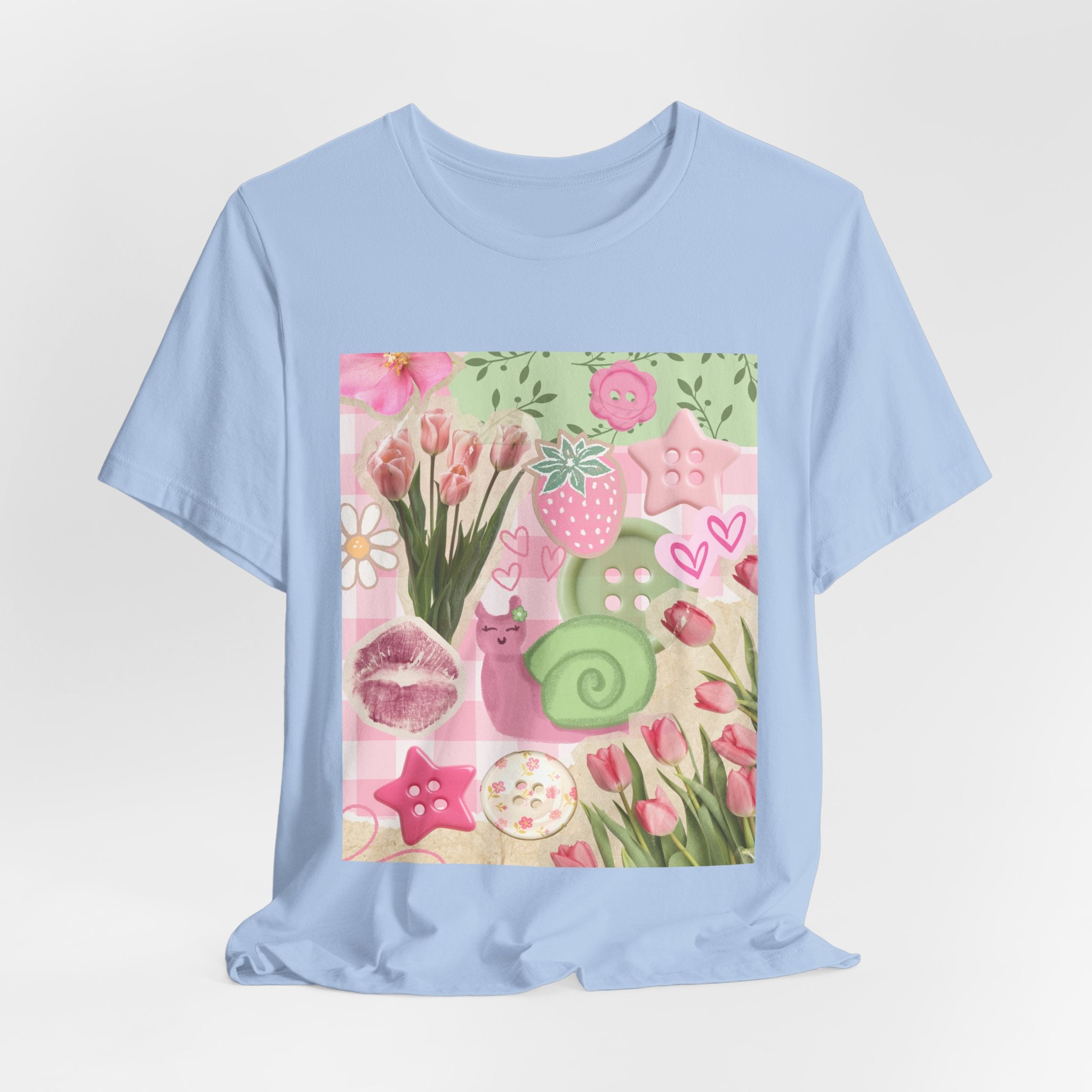 Whimsical Pink Scrapbook Short Sleeve Tee