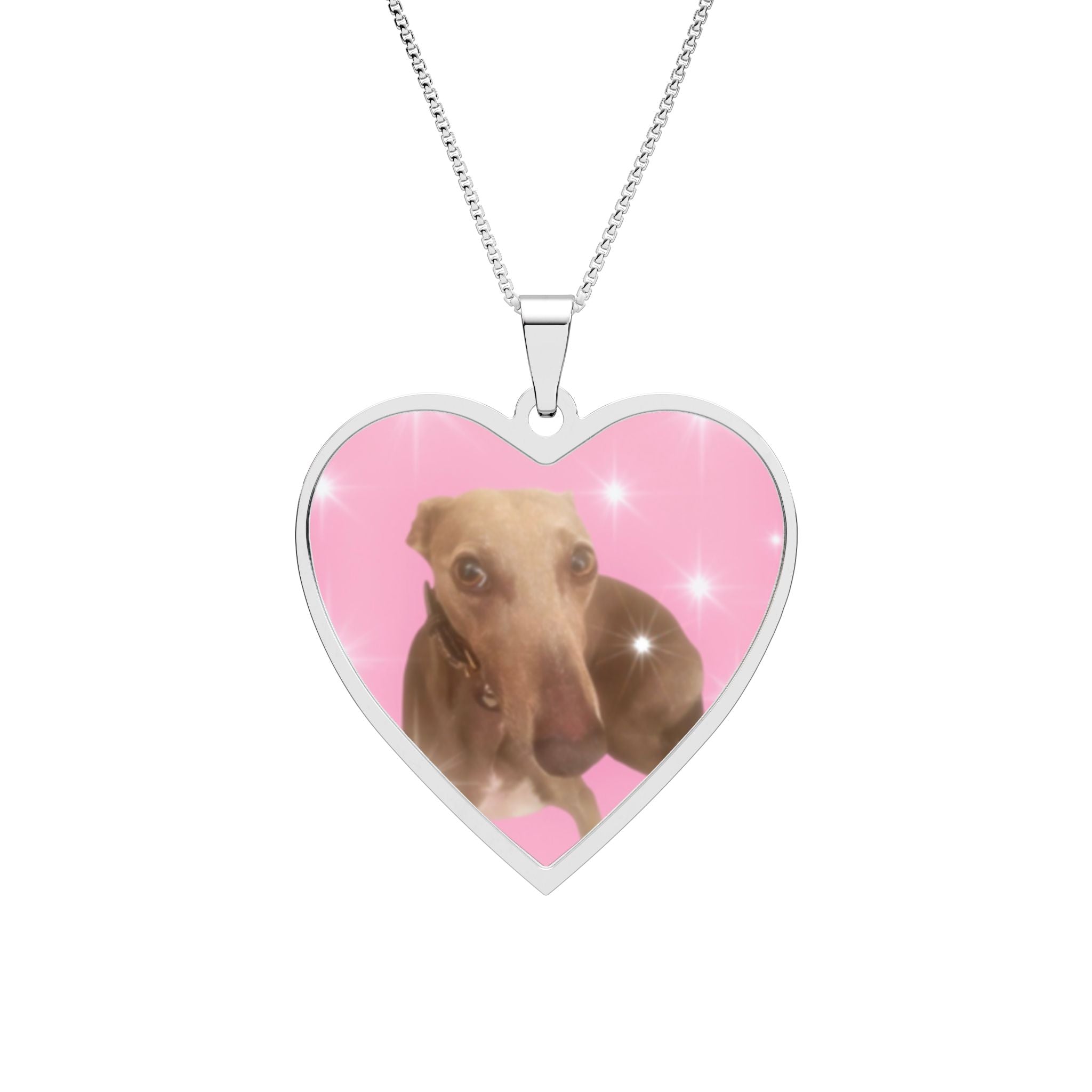 Whippet Dog Heart Photo Pendant