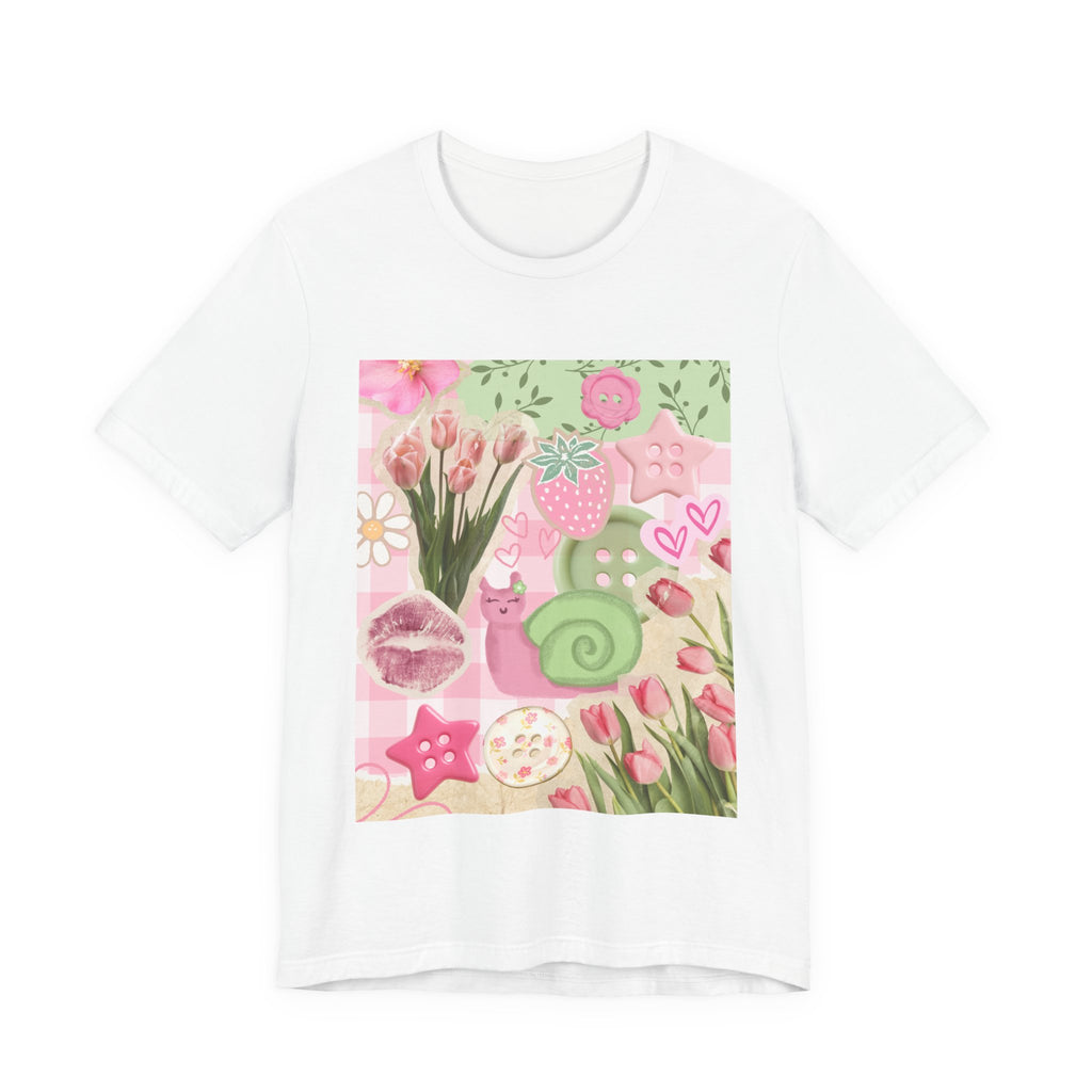 Whimsical Pink Scrapbook Short Sleeve Tee