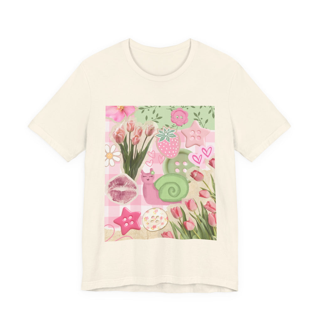 Whimsical Pink Scrapbook Short Sleeve Tee