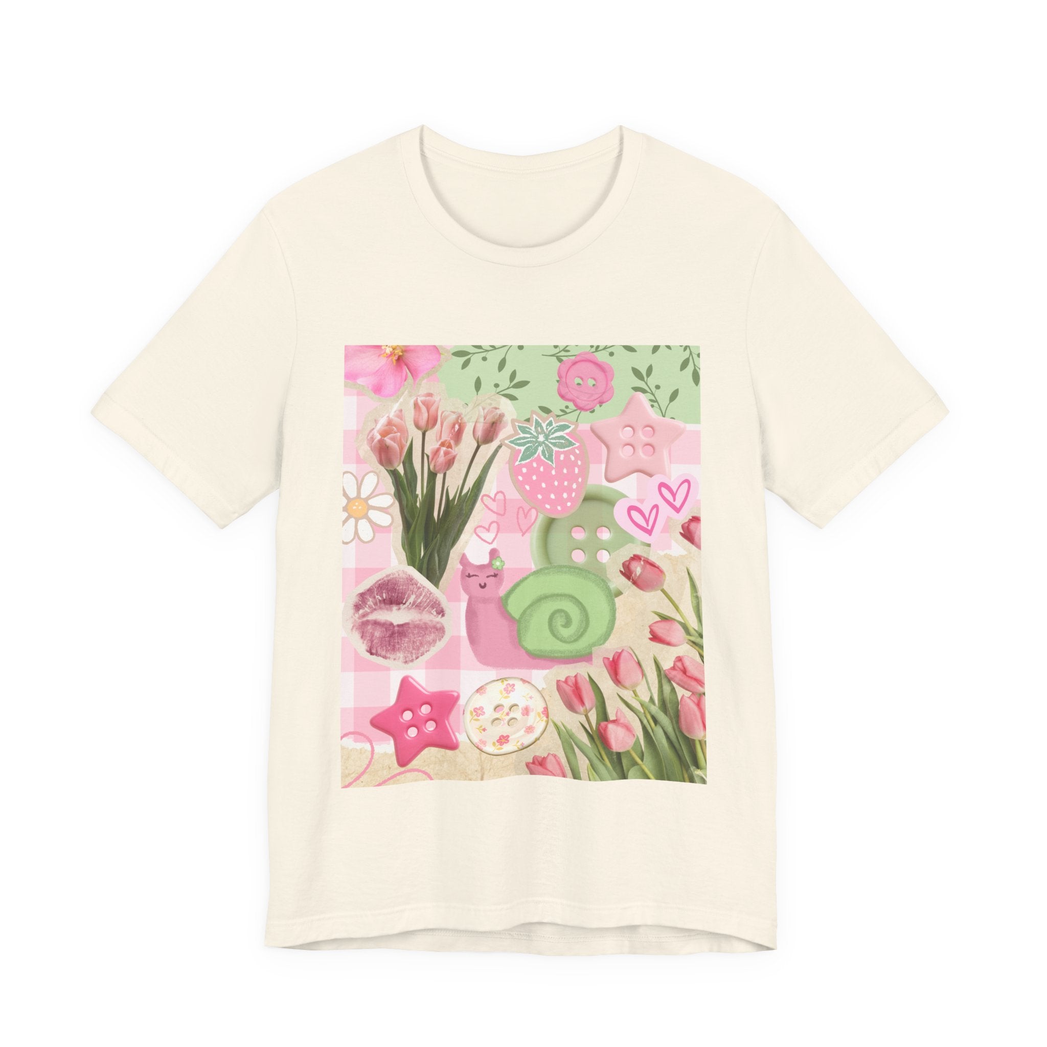 Whimsical Pink Scrapbook Short Sleeve Tee
