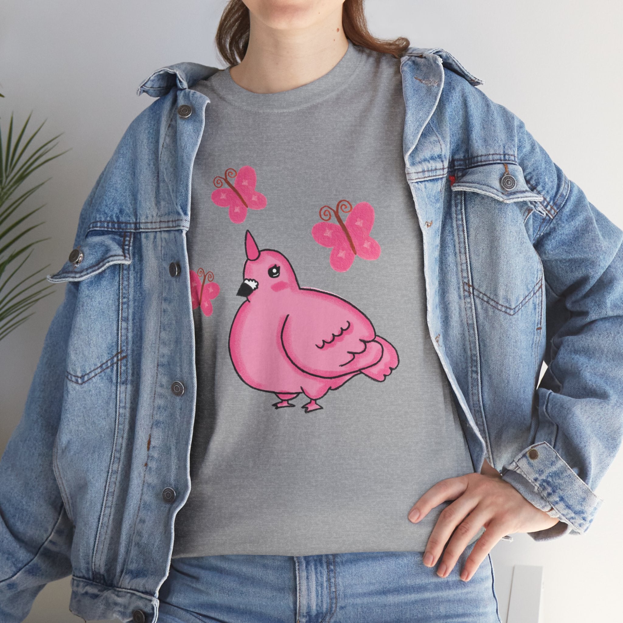Pink Butterfly Unicorn Pigeon Shirt