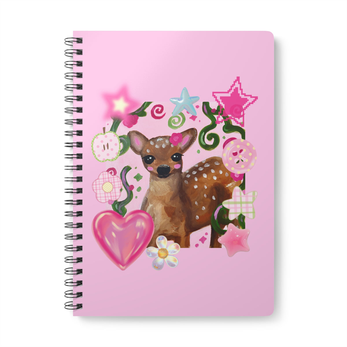 Silly deer - A5 Spiral Notebook