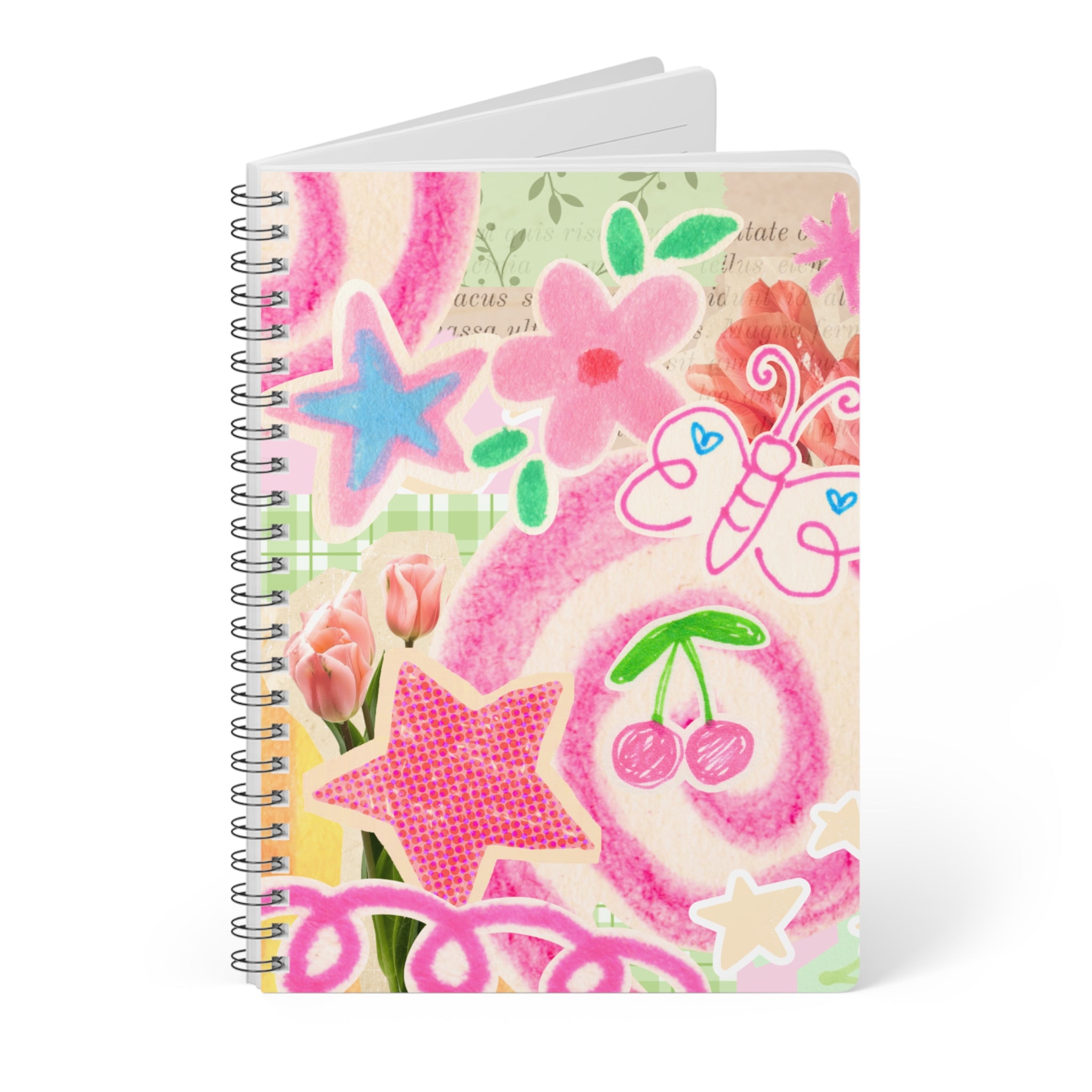 Pink Swirly A5 Spiral Notebook