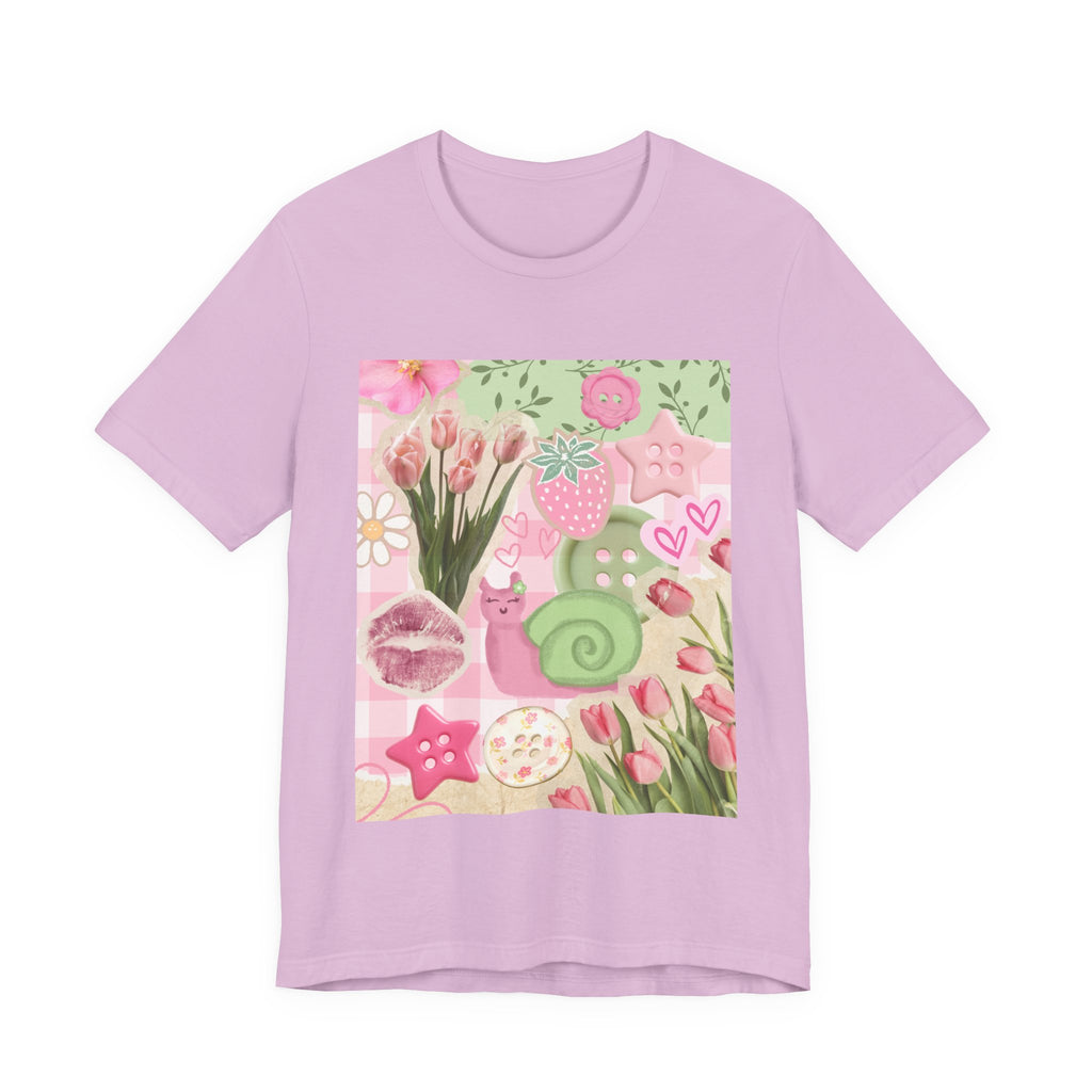 Whimsical Pink Scrapbook Short Sleeve Tee