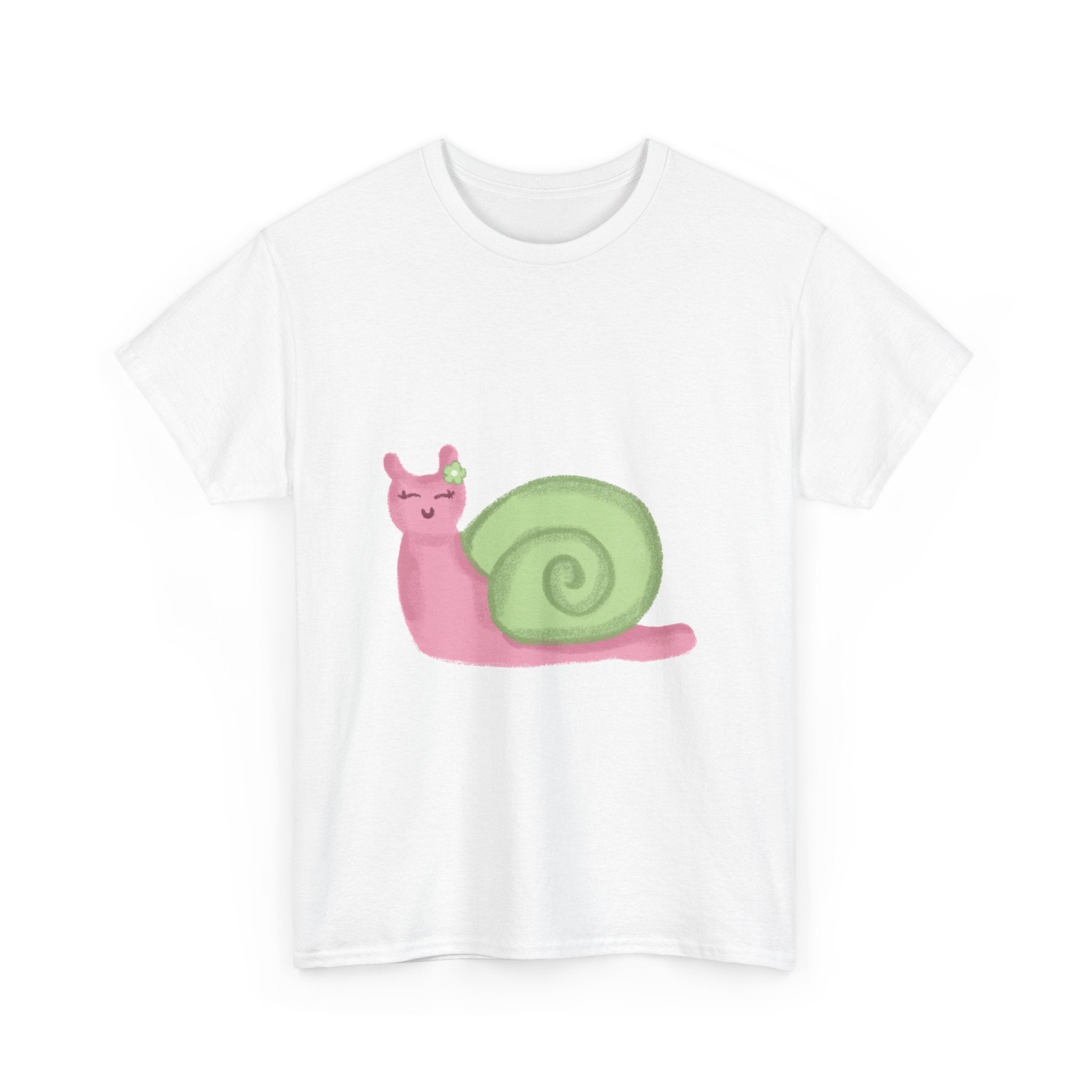 Pink and Green Snail Cotton Tee