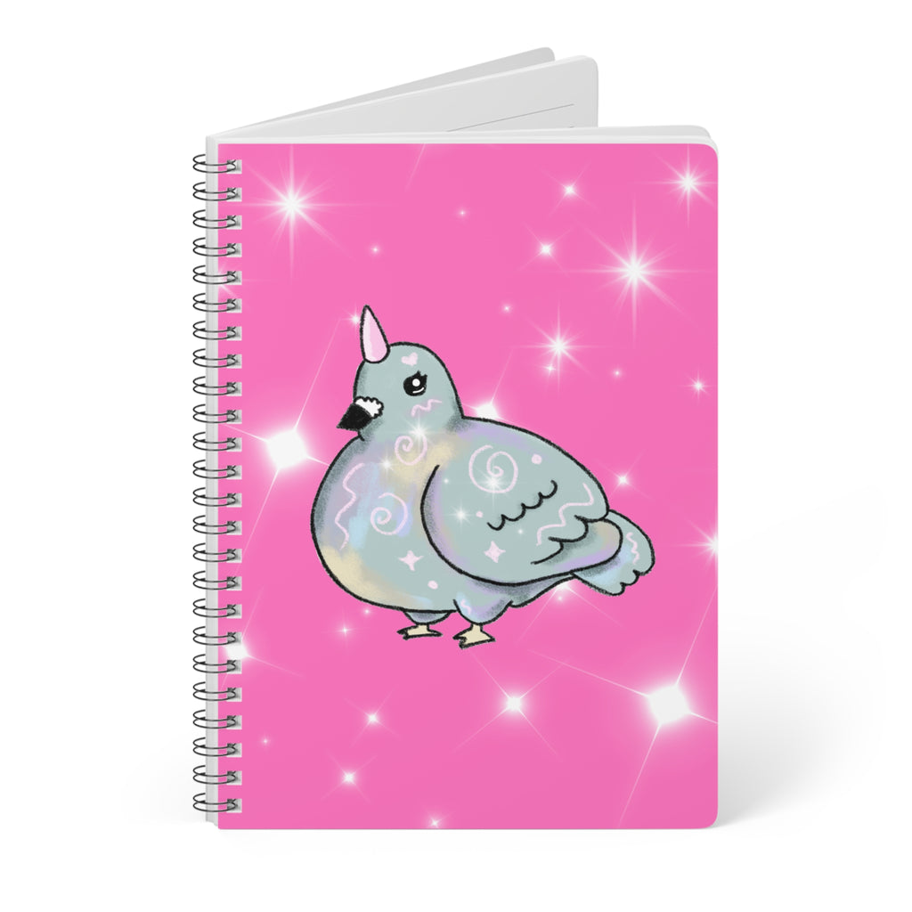 Sparkle Unicorn Pigeon A5 Spiral Notebook