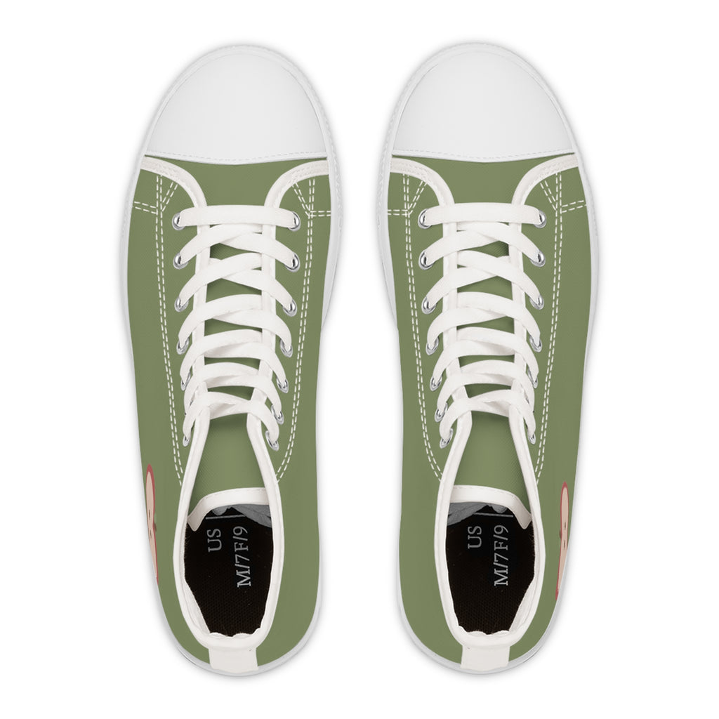 Olive Green Apple High-Top Sneakers (Women's Trainers)