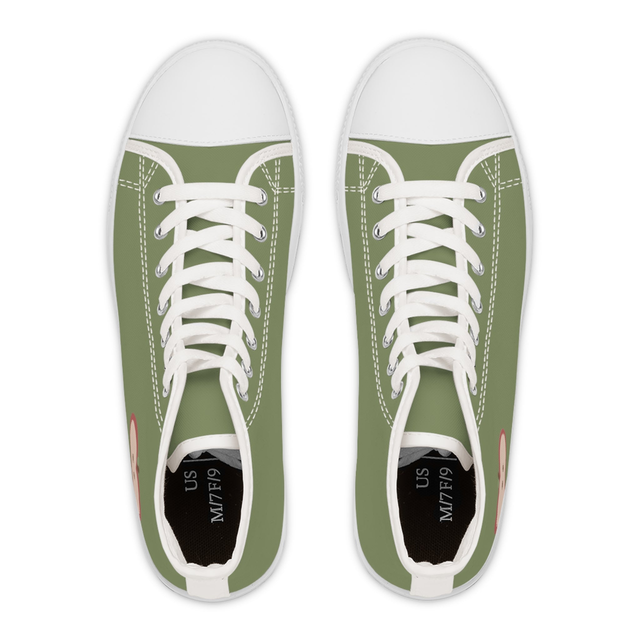 Olive Green Apple High-Top Sneakers (Women's Trainers)