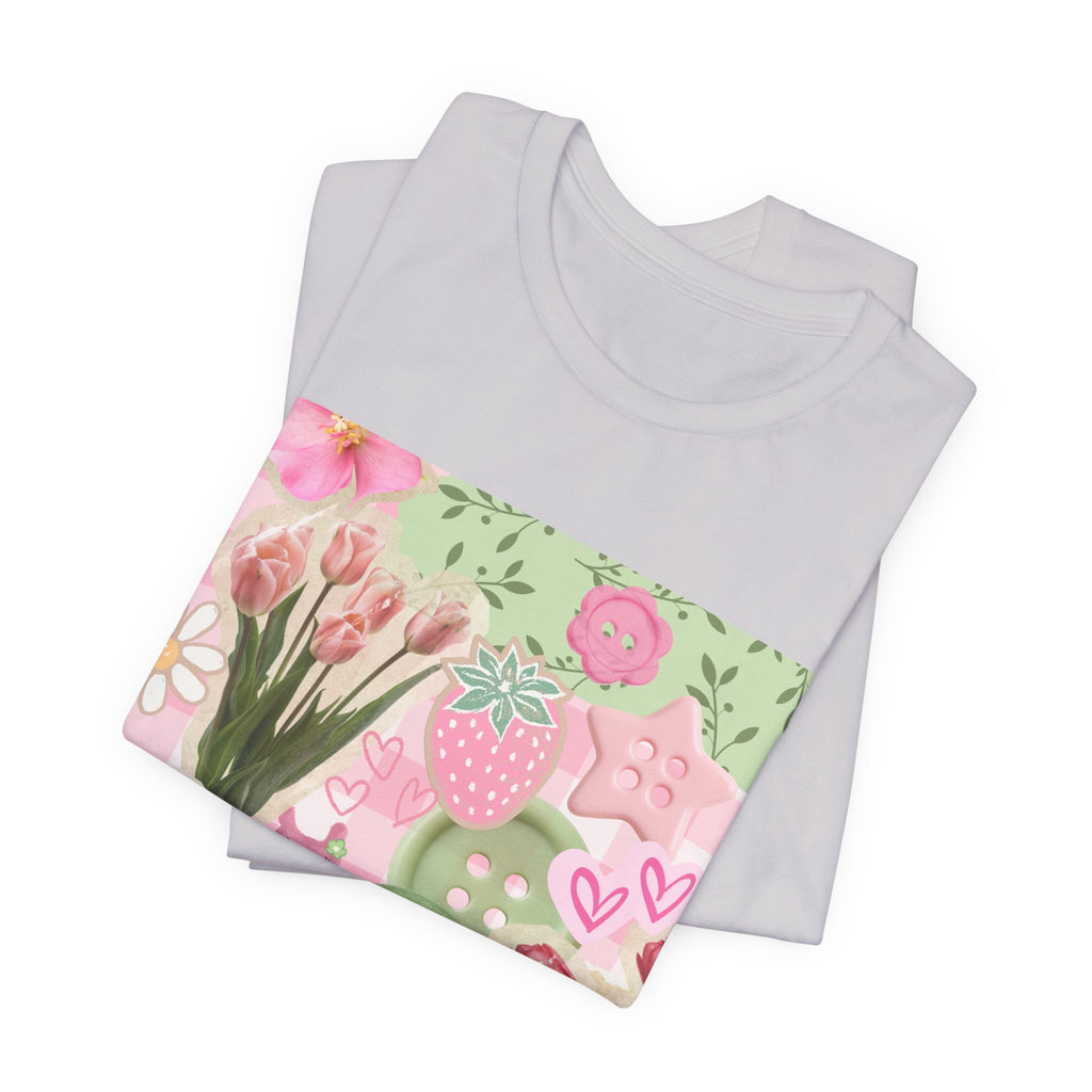Whimsical Pink Scrapbook Short Sleeve Tee